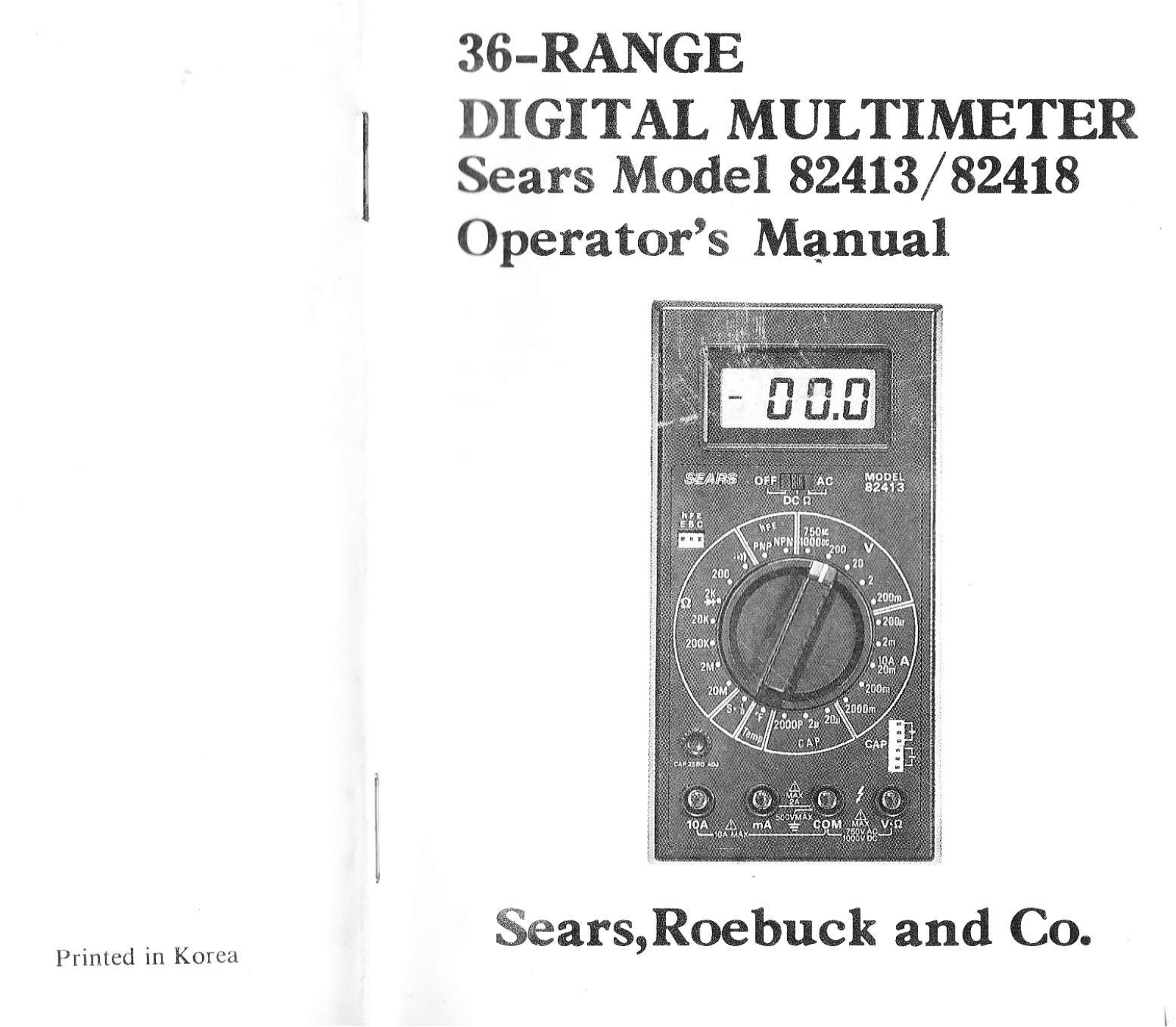 Sears 82418, 82413 User Manual - ManualMachine.com