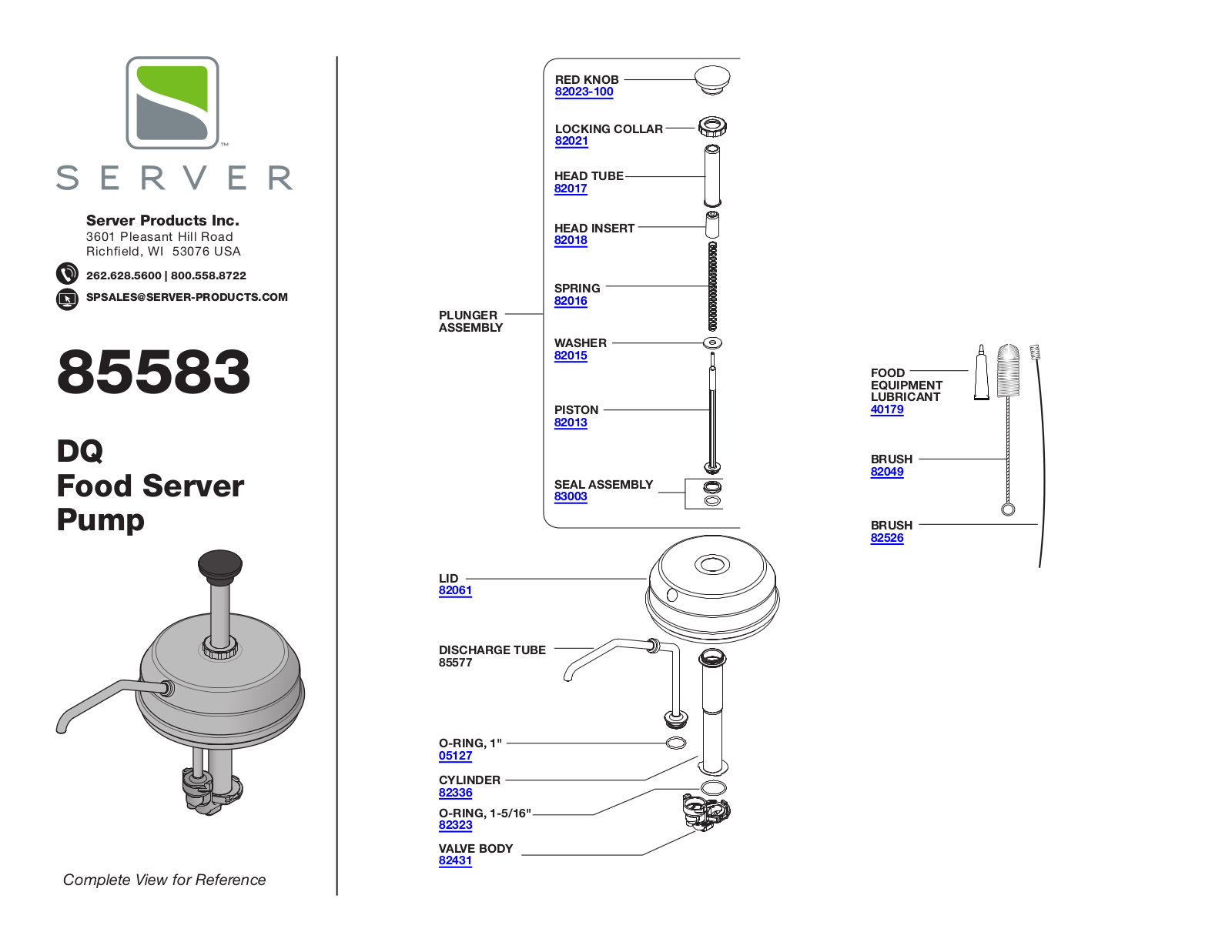 Server 85583 Parts Manual