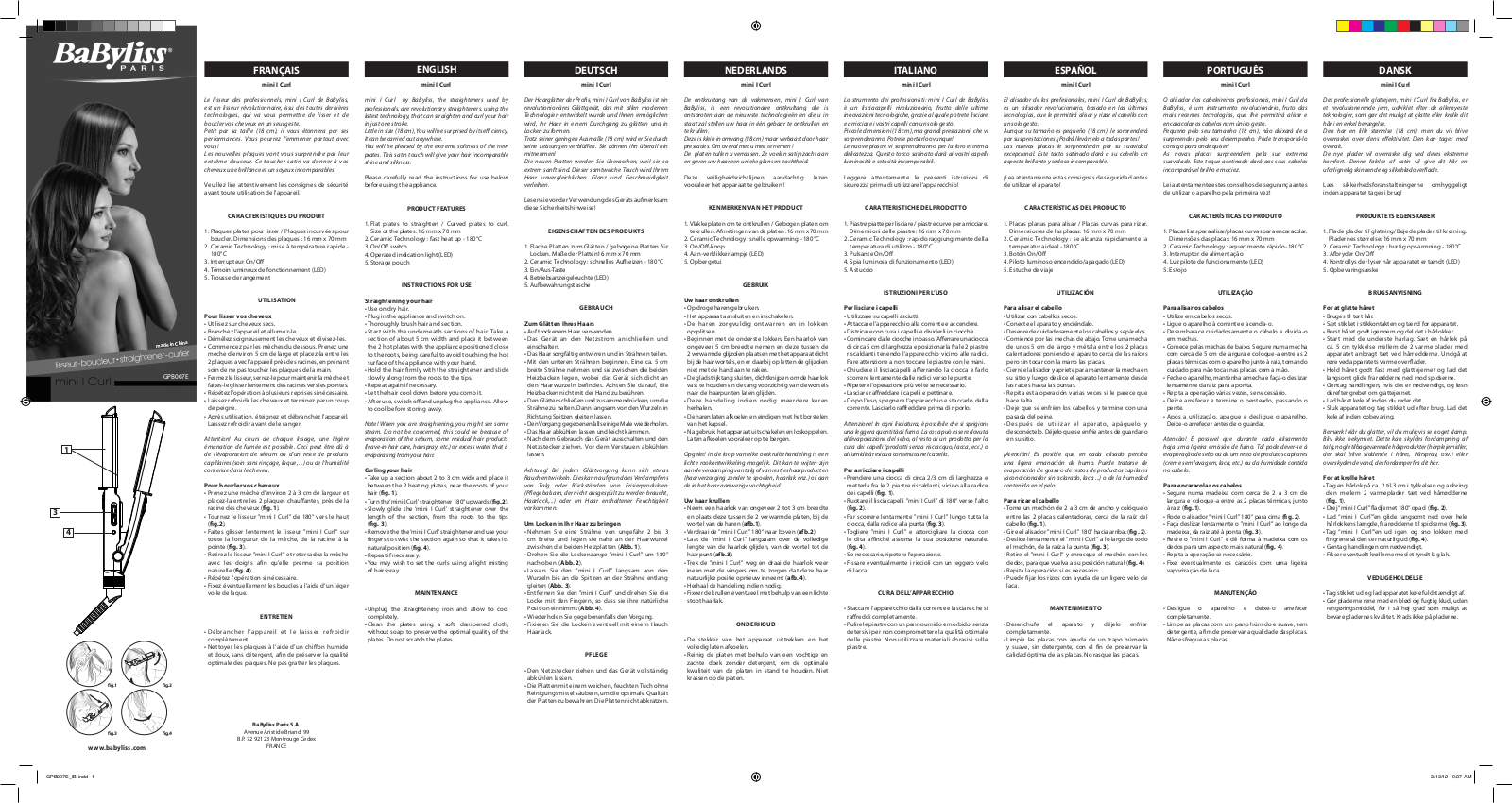 BaByliss GPB007E User manual