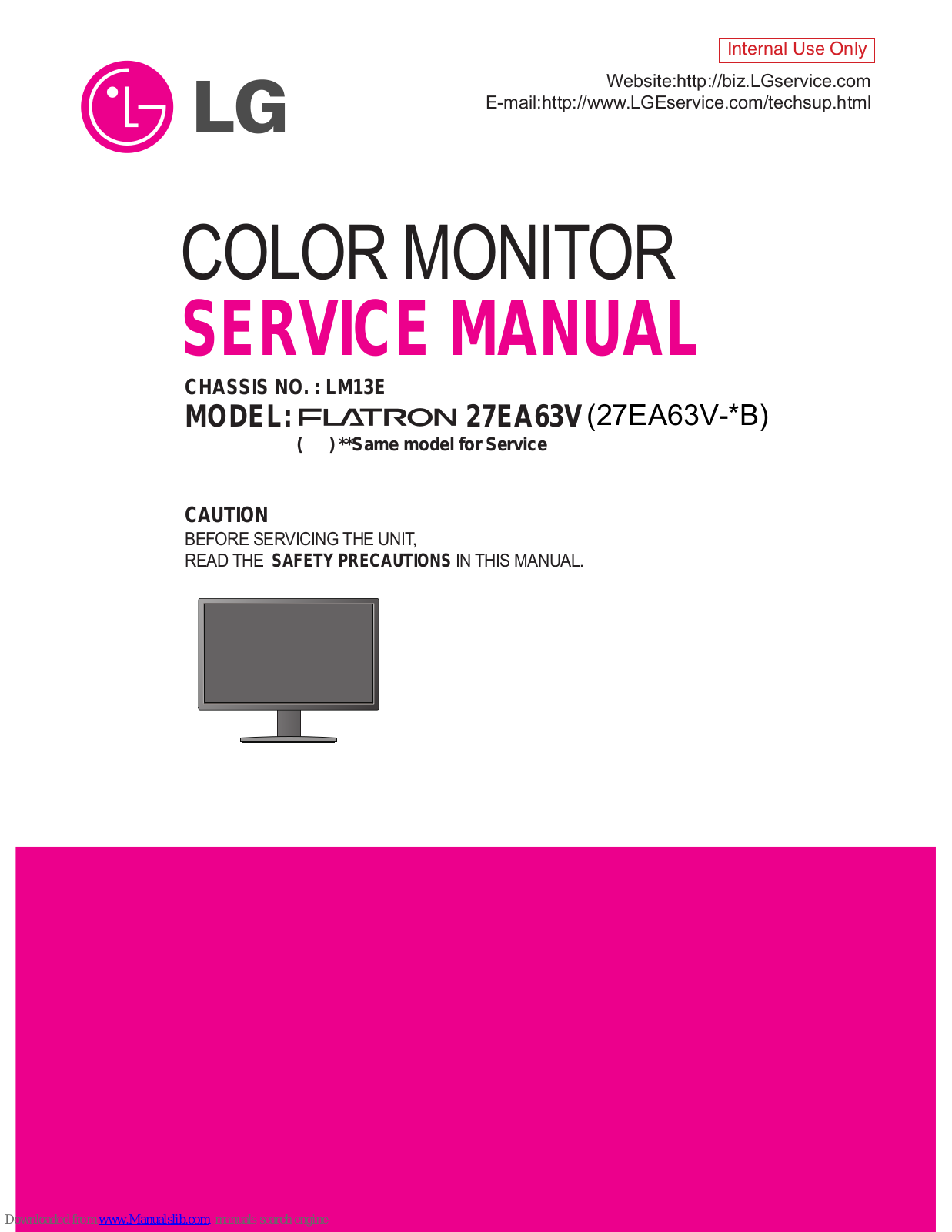 LG Flatron 27EA63V, Flatron 27EA63V-B, FLATRON 20EN33SS, FLATRON 20EN33SS-BA Service Manual