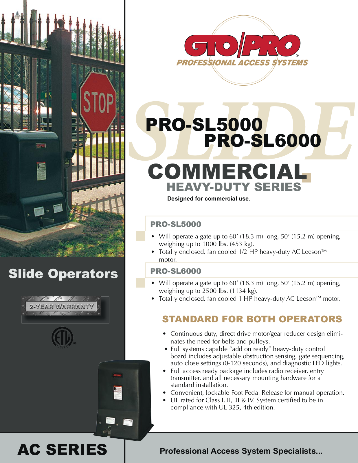 GTO PRO SL-50006000 AC User Manual