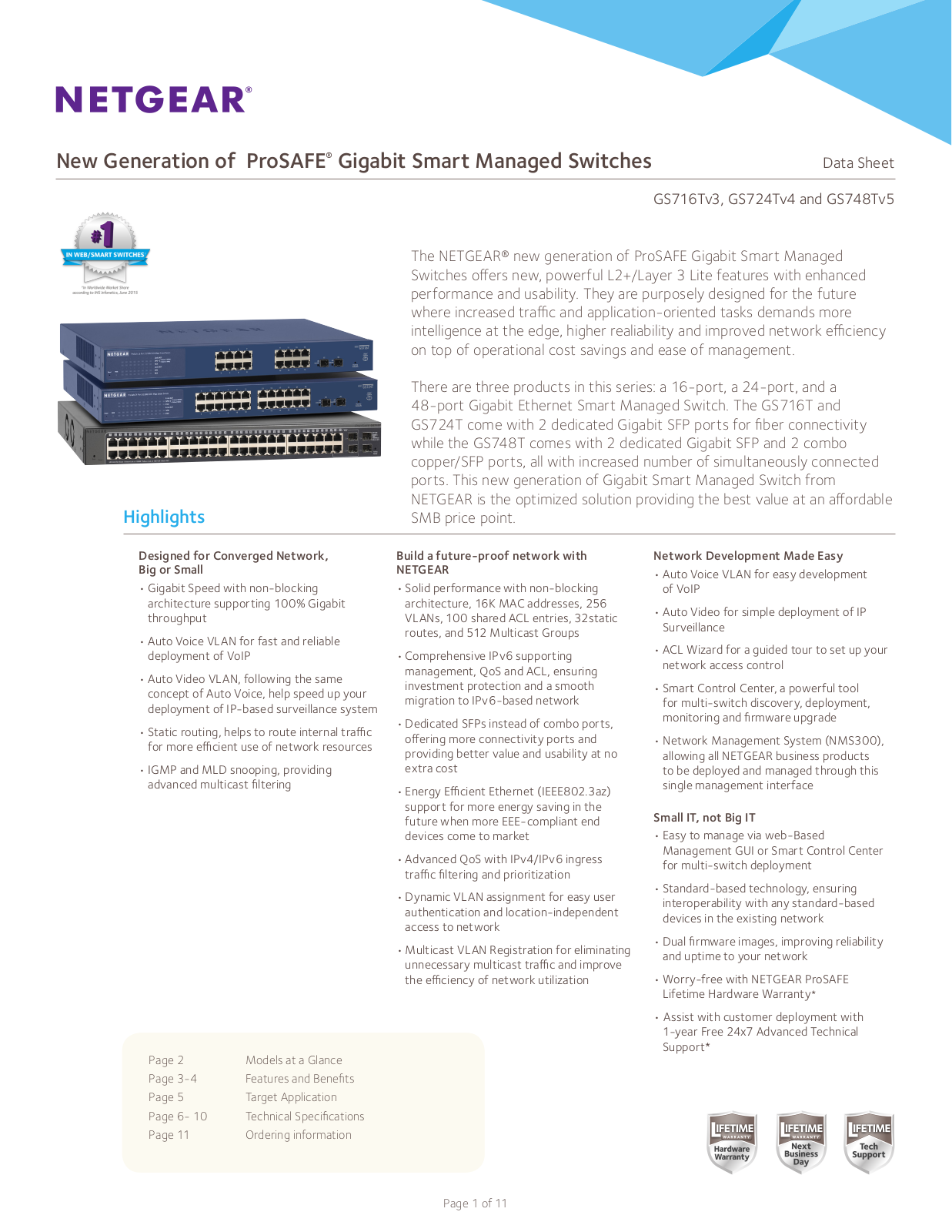 Netgear GS748T-500EUS Product Data Sheet