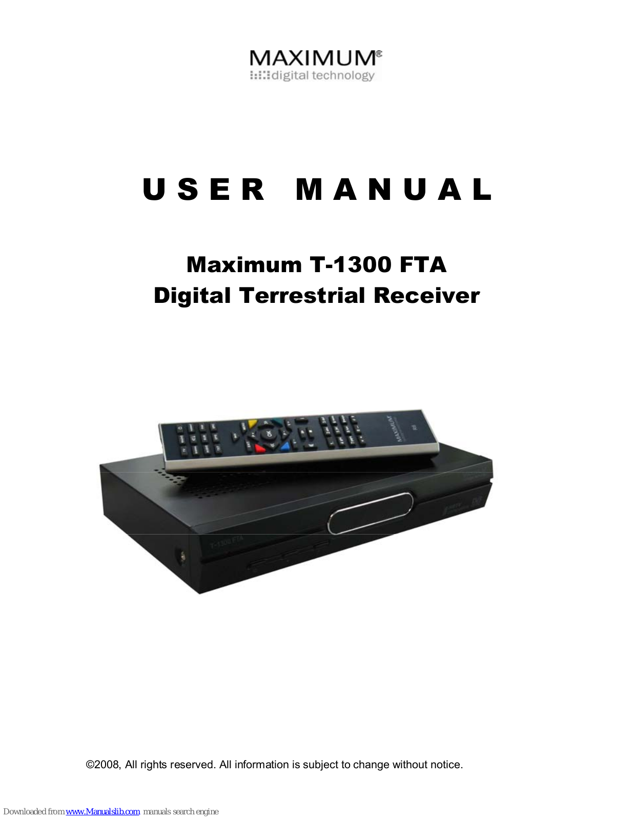 Maximum T-1300 FTA User Manual - ManualMachine.com