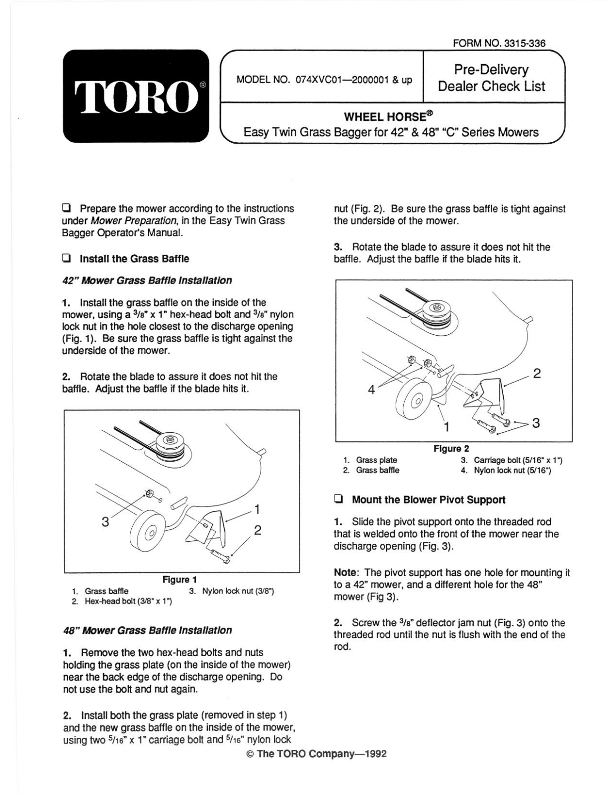 Toro 07-4XVC01 Setup Instructions