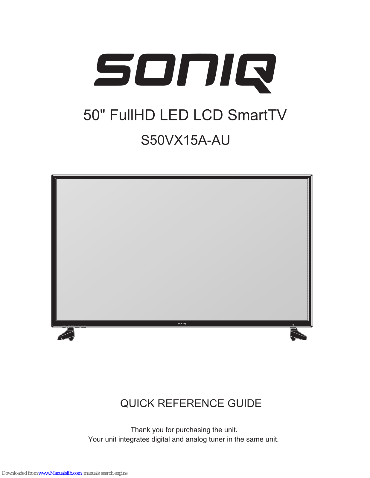 SONIQ S50VX15A-AU Quick Reference Manual