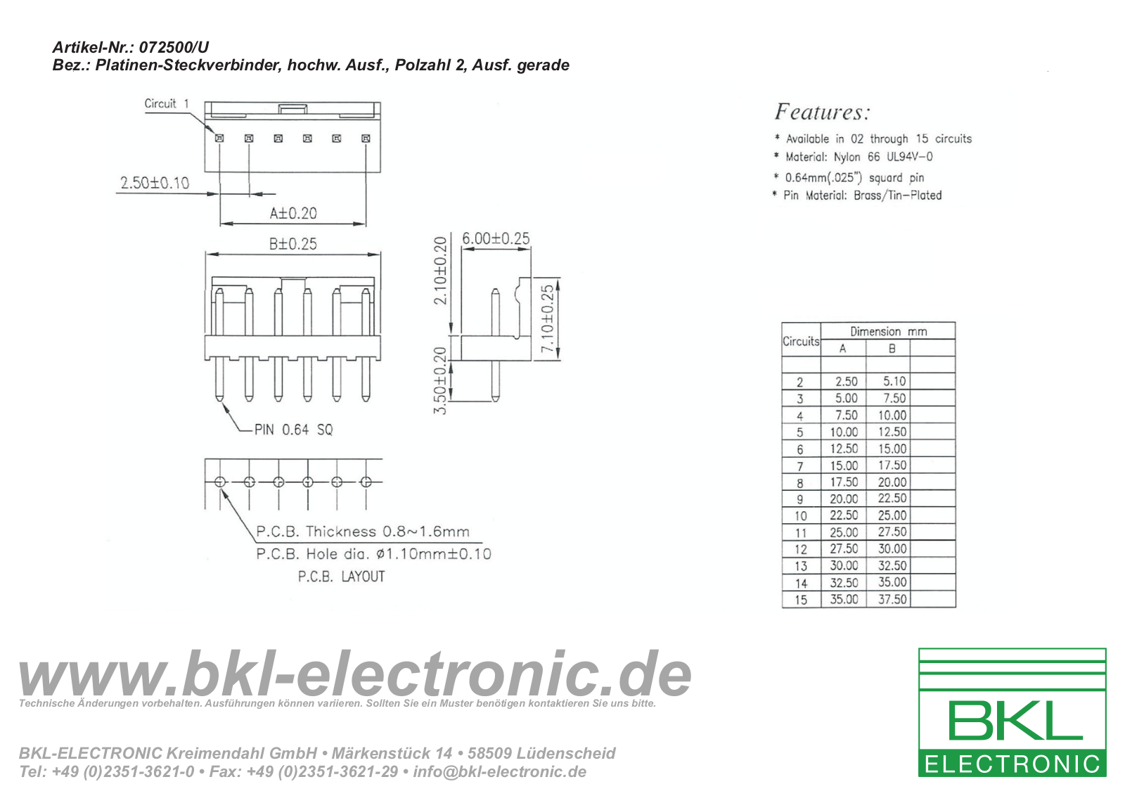 BKL PS 25/2U Datasheet - ManualMachine.com
