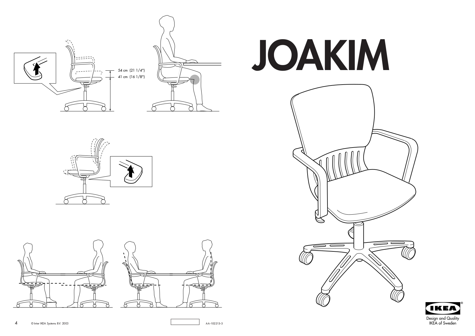 IKEA JOAKIM SWIVEL CHAIR Assembly Instruction