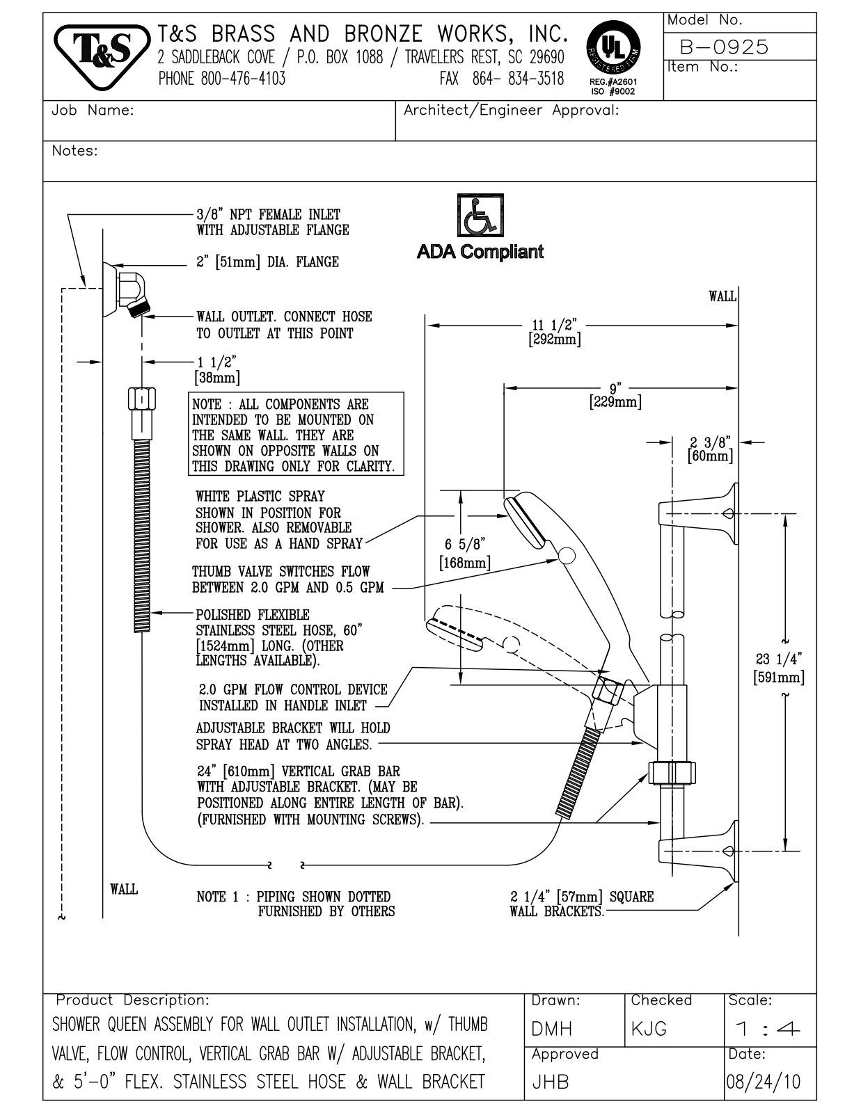 T & S Brass & Bronze Works B-0925 General Manual