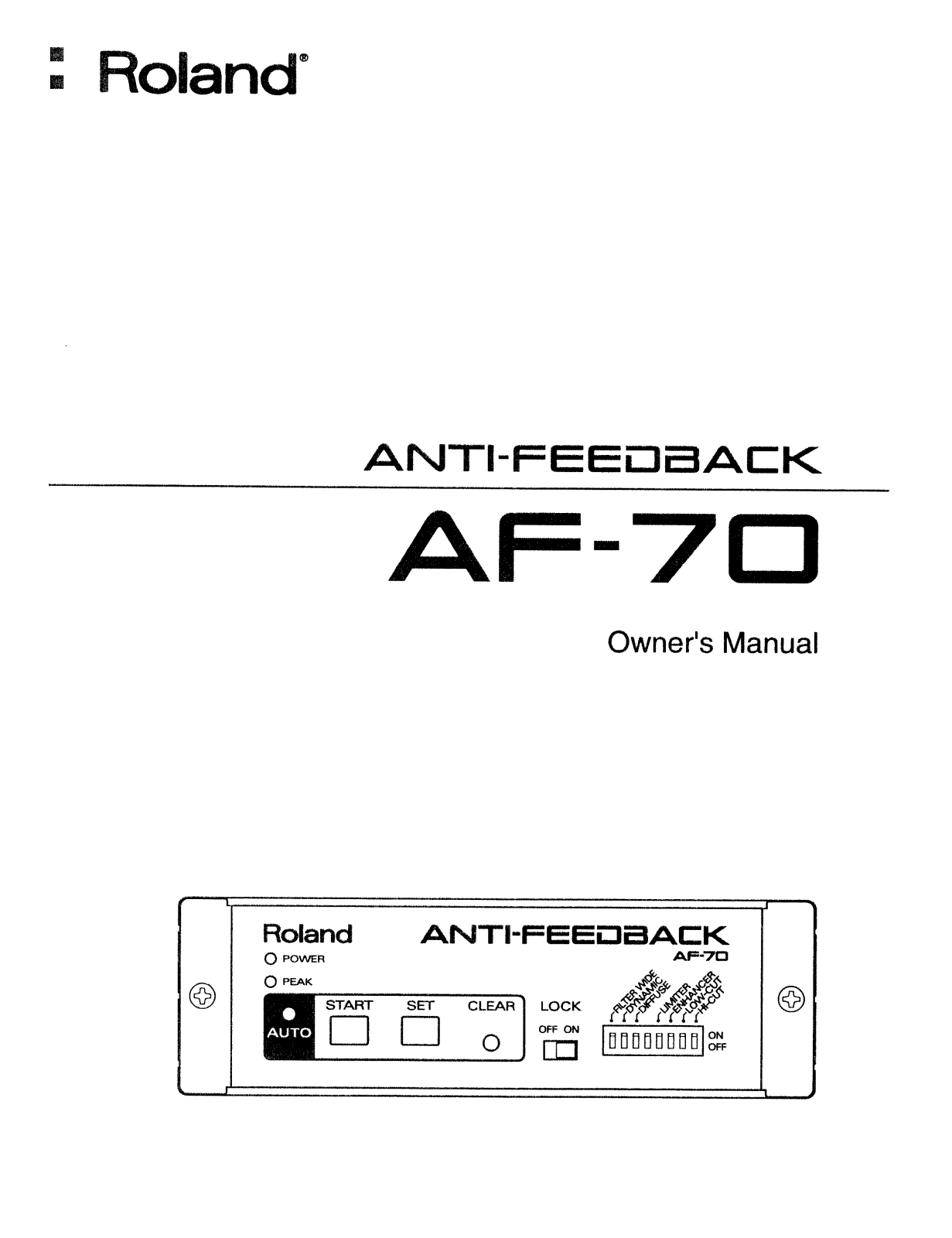 Roland Corporation AF-70 Owner's Manual