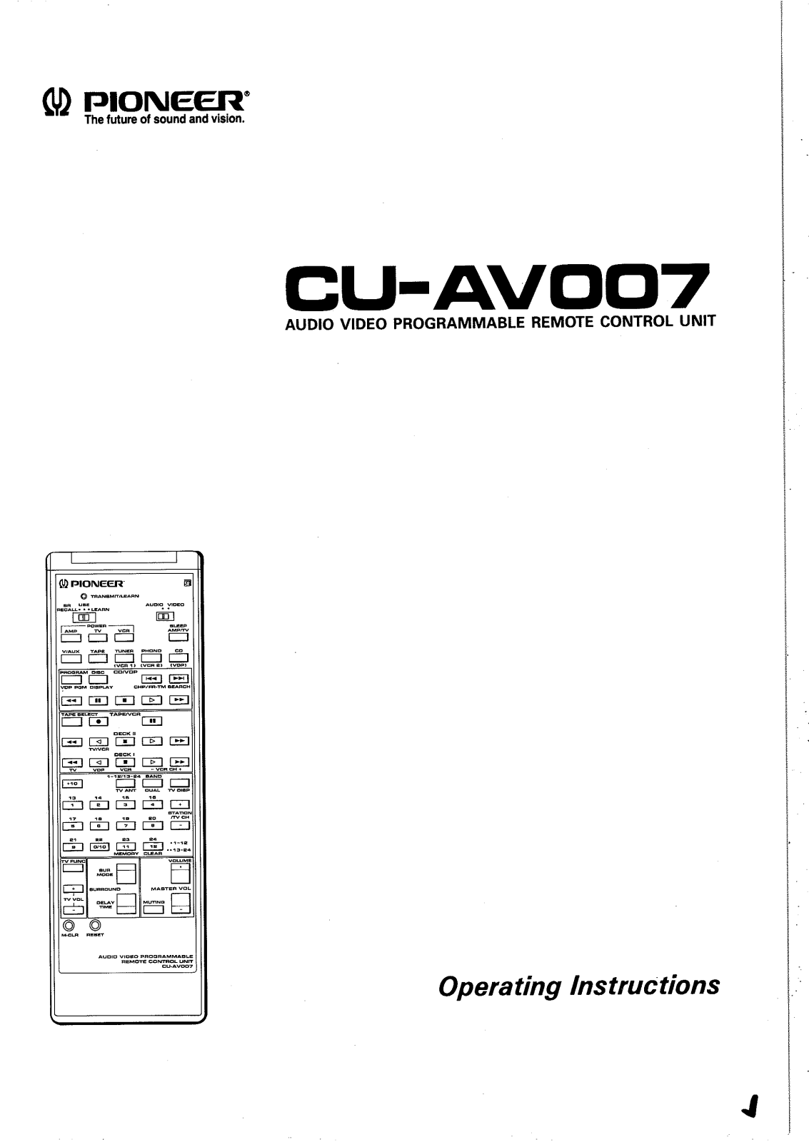 Pioneer CU-AV007 User Manual