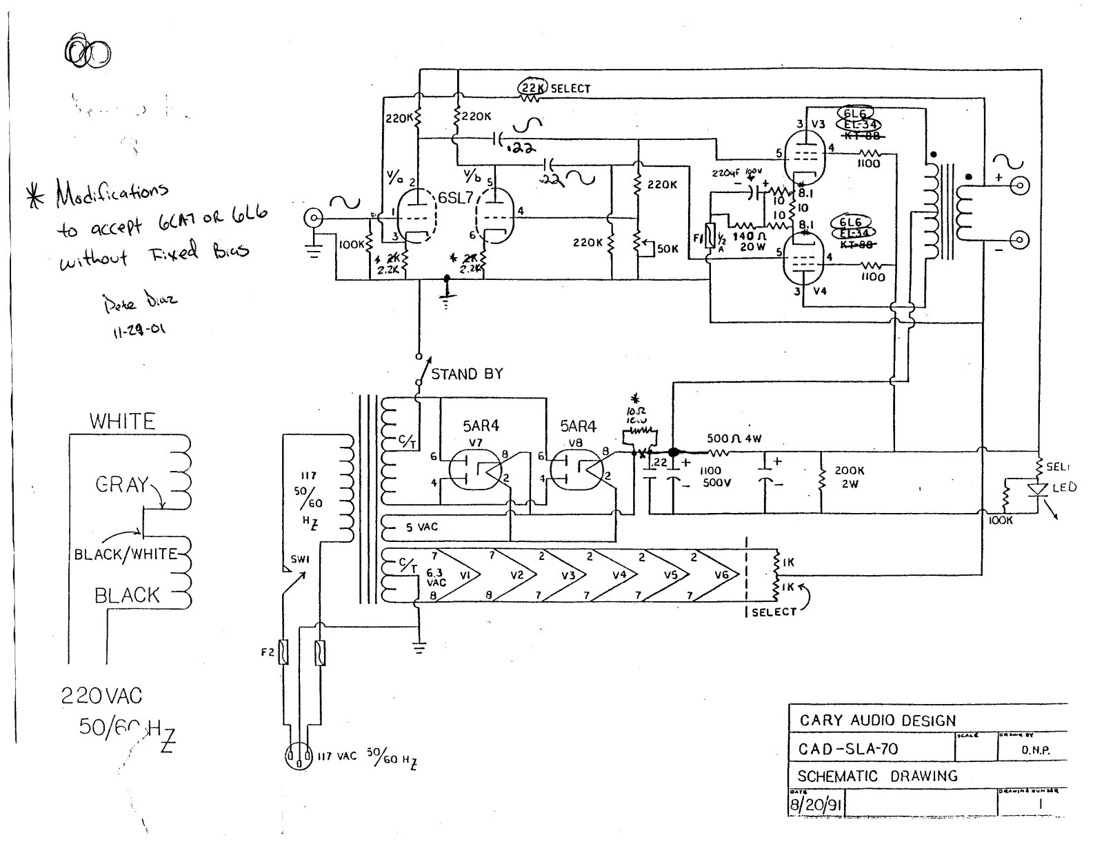 Cary Audio Design SLA-70 Schematic