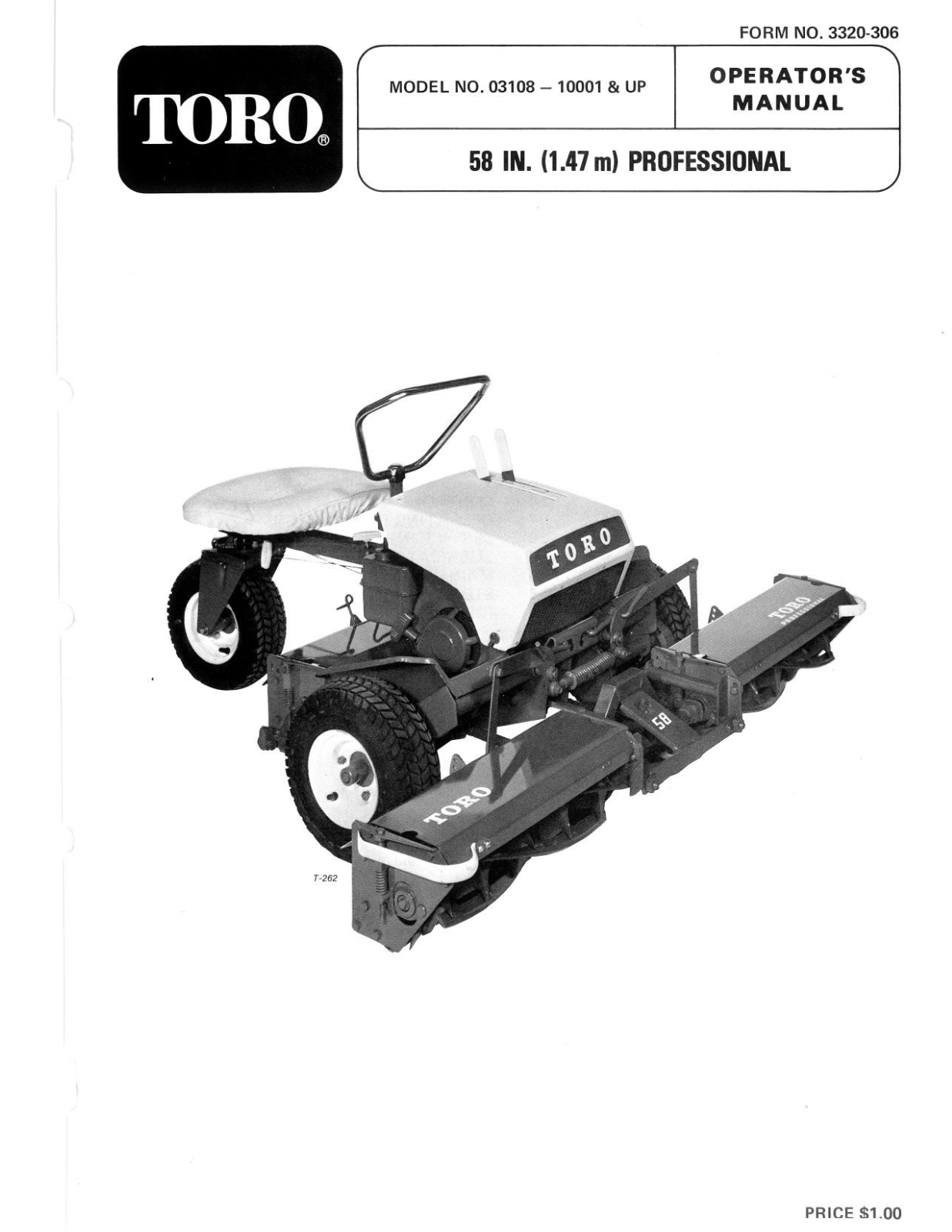 Toro 3108 Operator's Manual