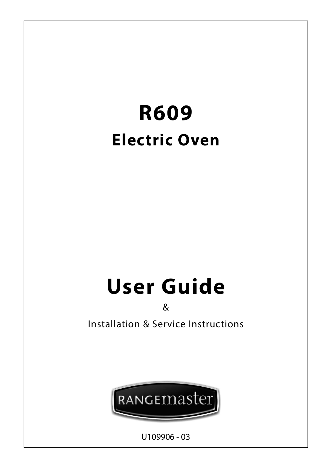 Rangemaster R609 User Manual