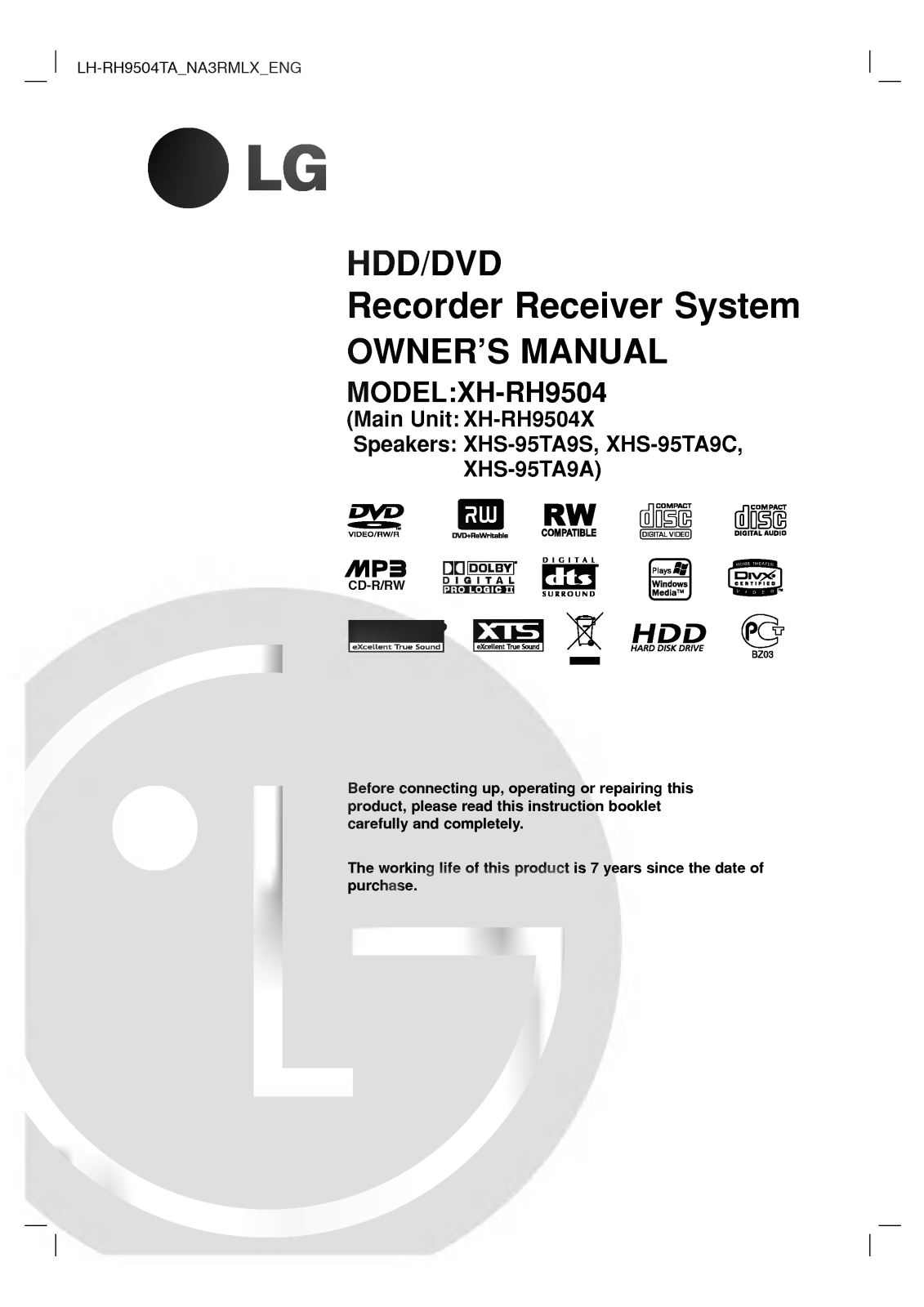 LG LH-RH9504TA User guide