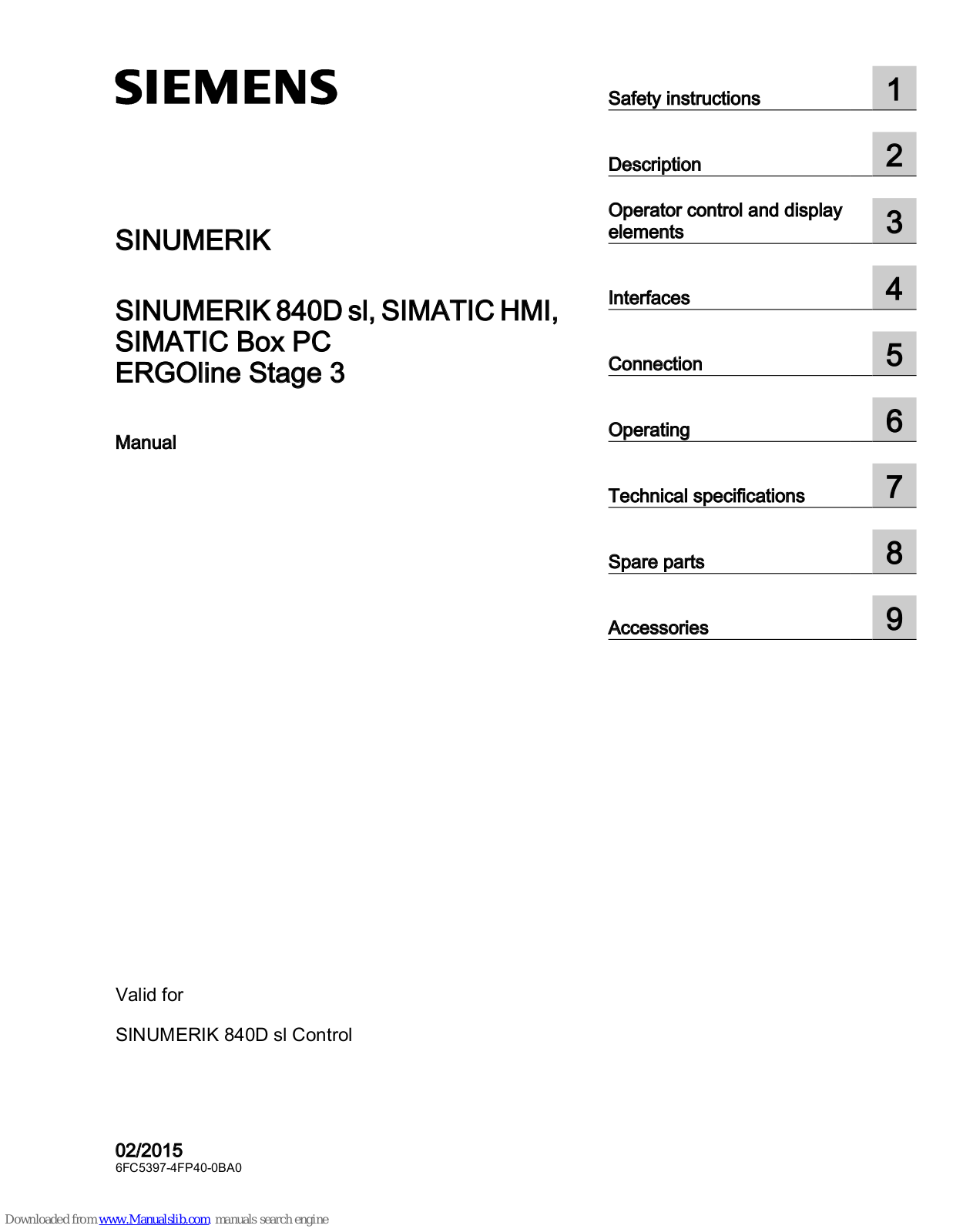 Siemens SINUMERIK 840D sl, SIMATIC HMI, SIMATIC Box PC User Manual