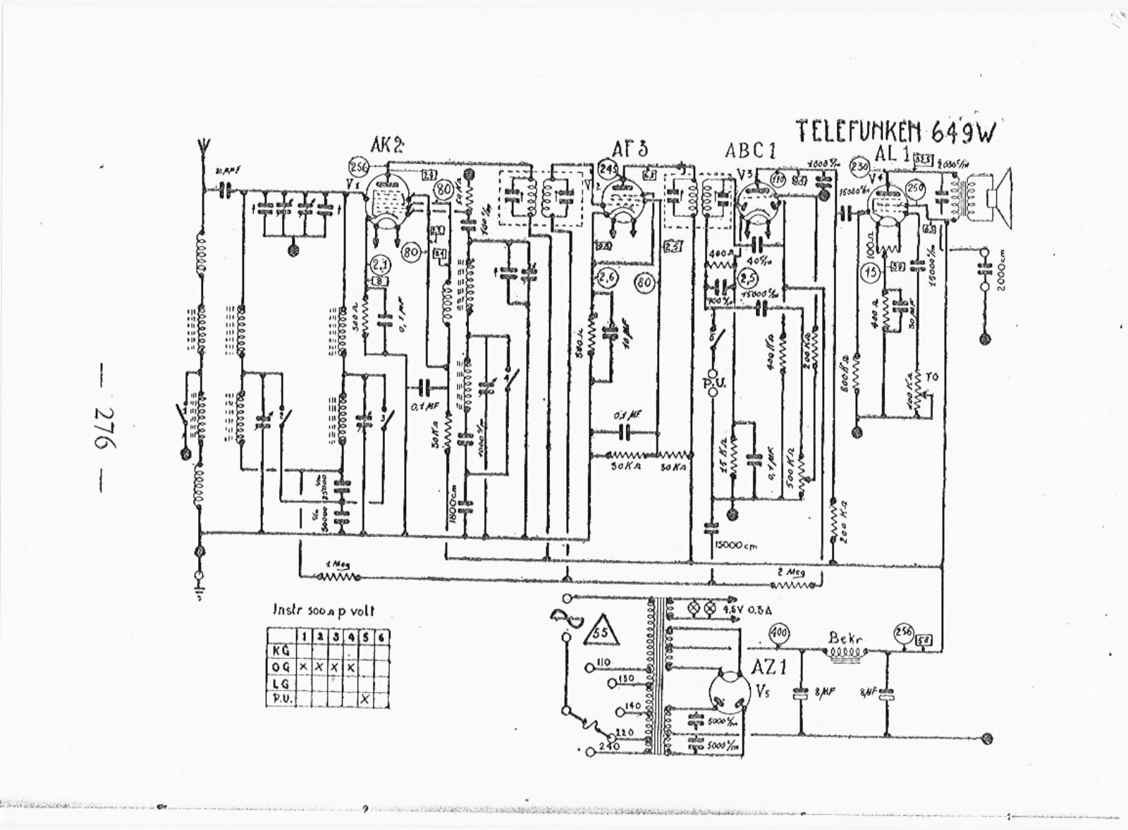 Telefunken 649-W Schematic