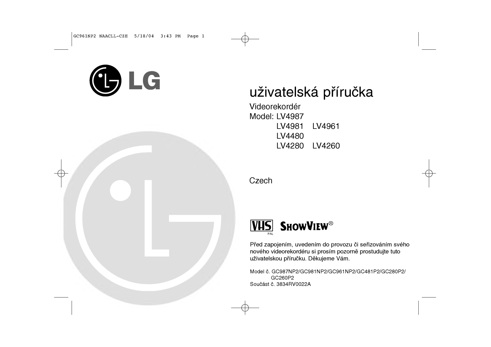 Lg LV4961, LV4987 user Manual