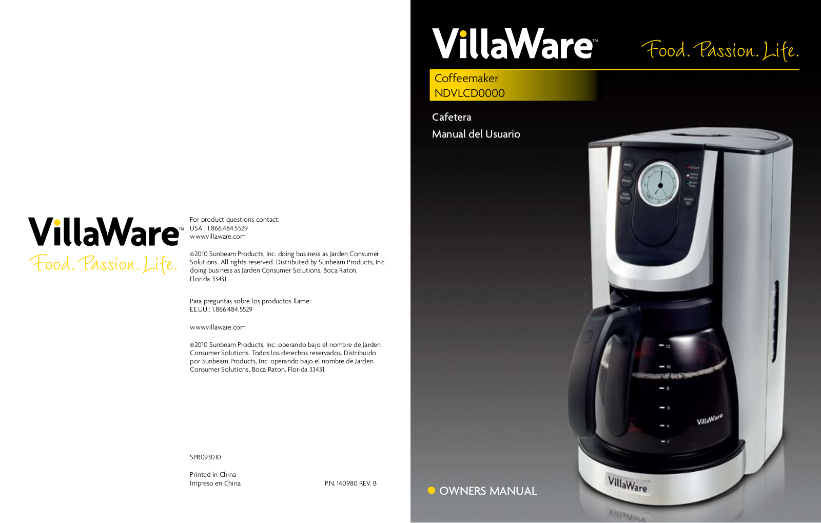 Villaware NDVLCD0000 User Manual