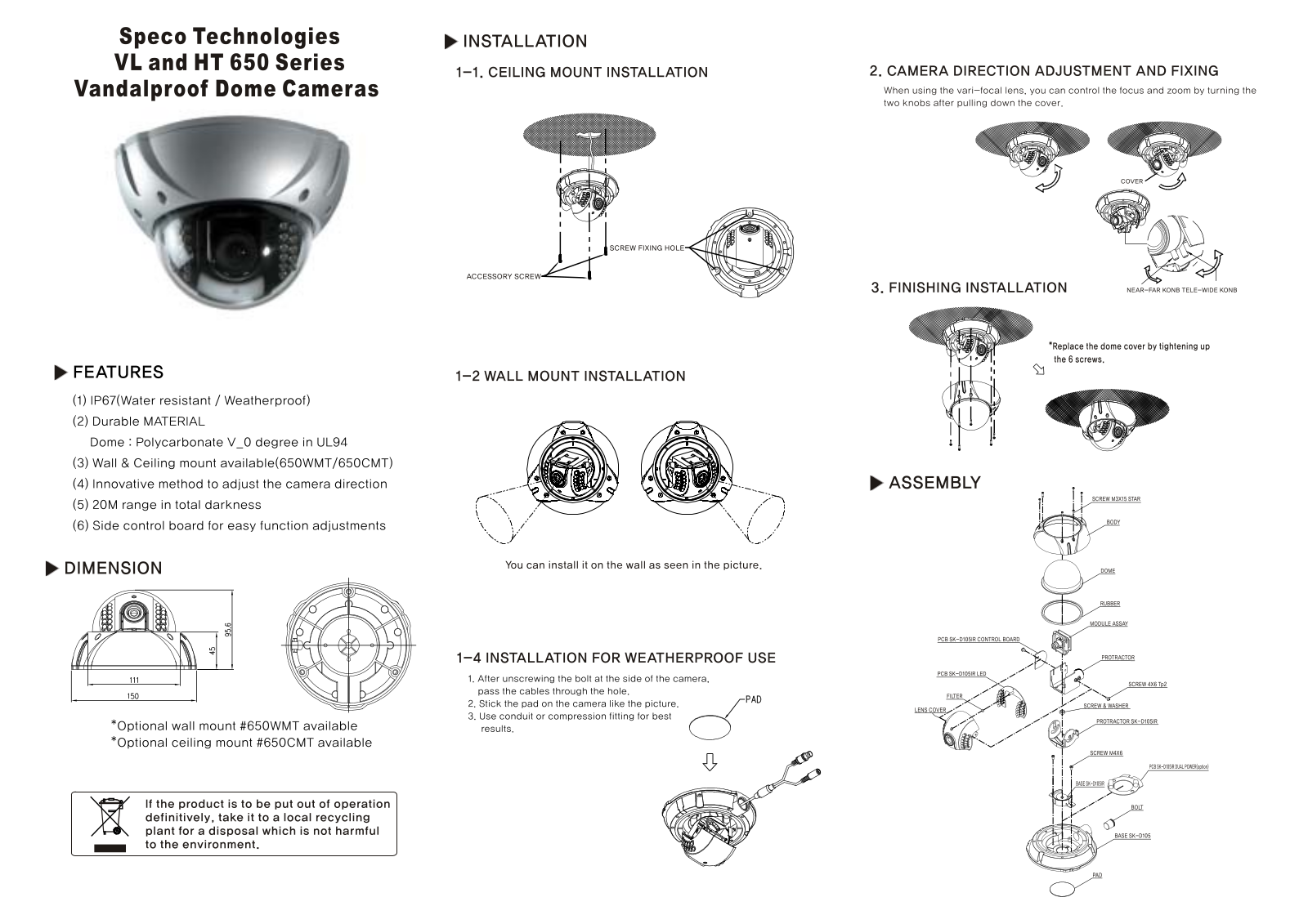 Speco Technologies VL-650 User Manual