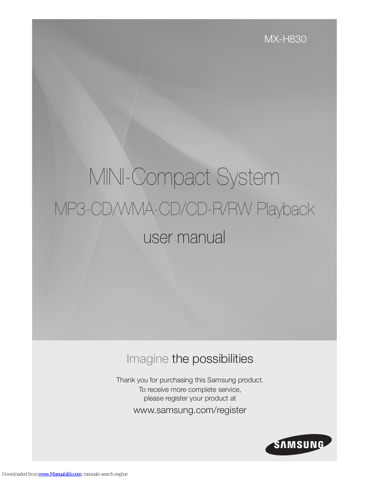 Samsung MX-H830 User Manual