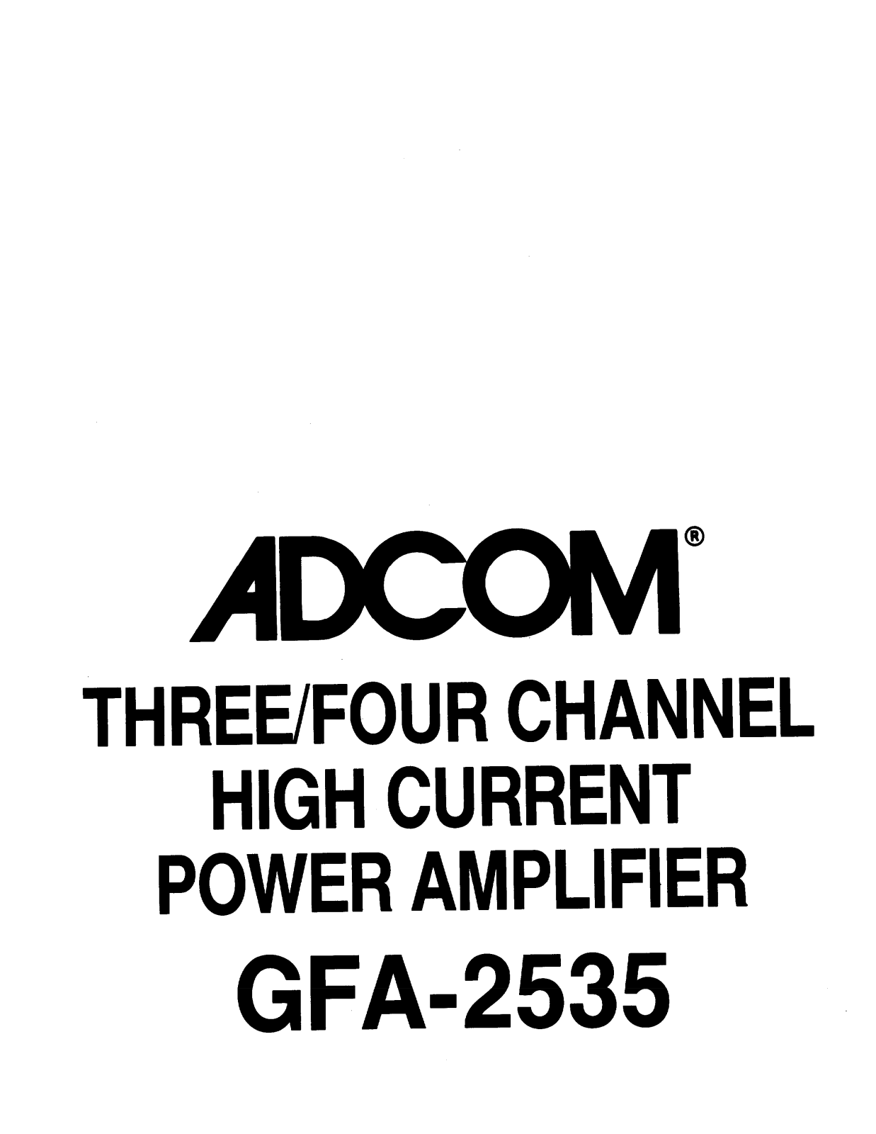 Adcom GFA-2535 Owners manual