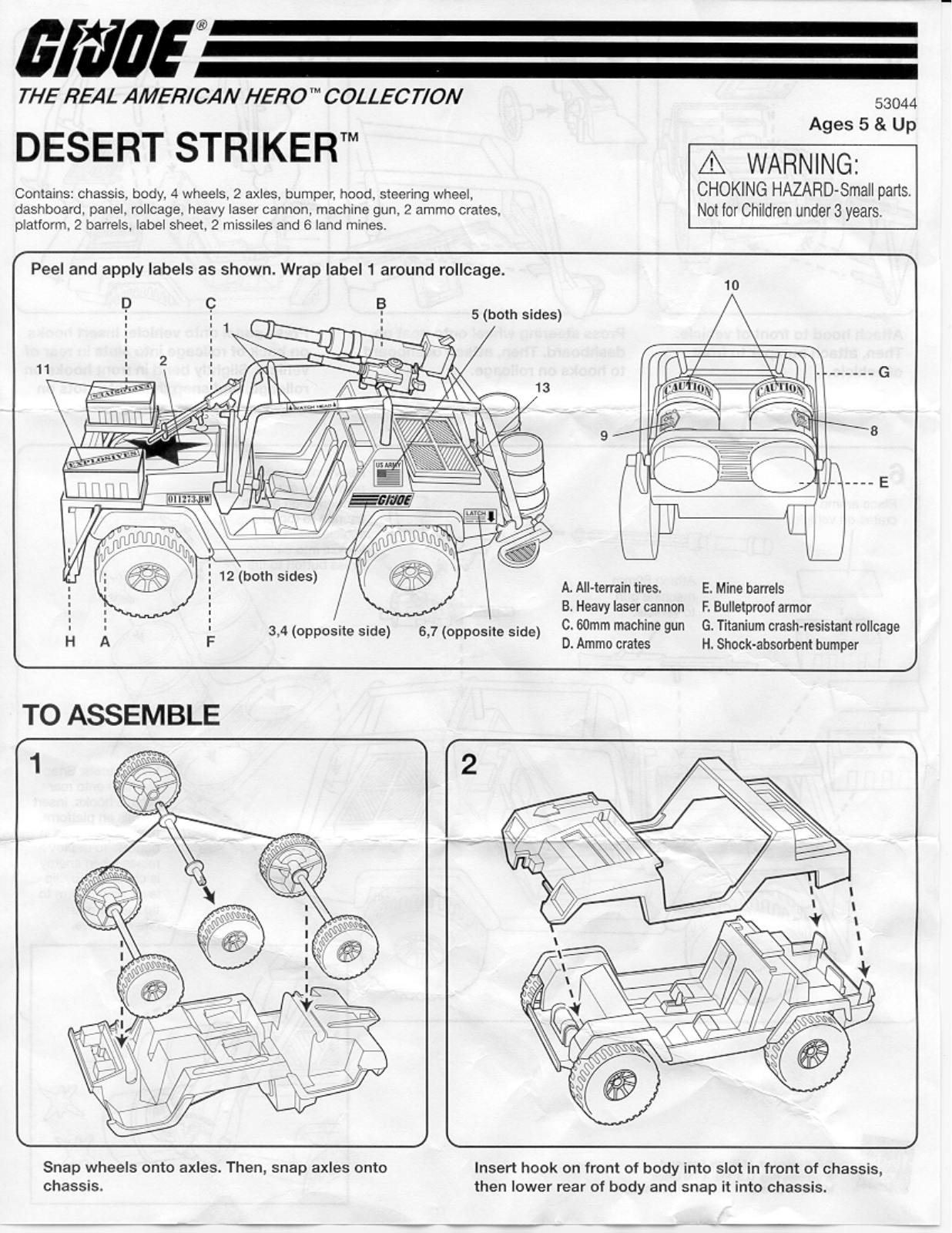 HASBRO GI Joe Desert Striker User Manual