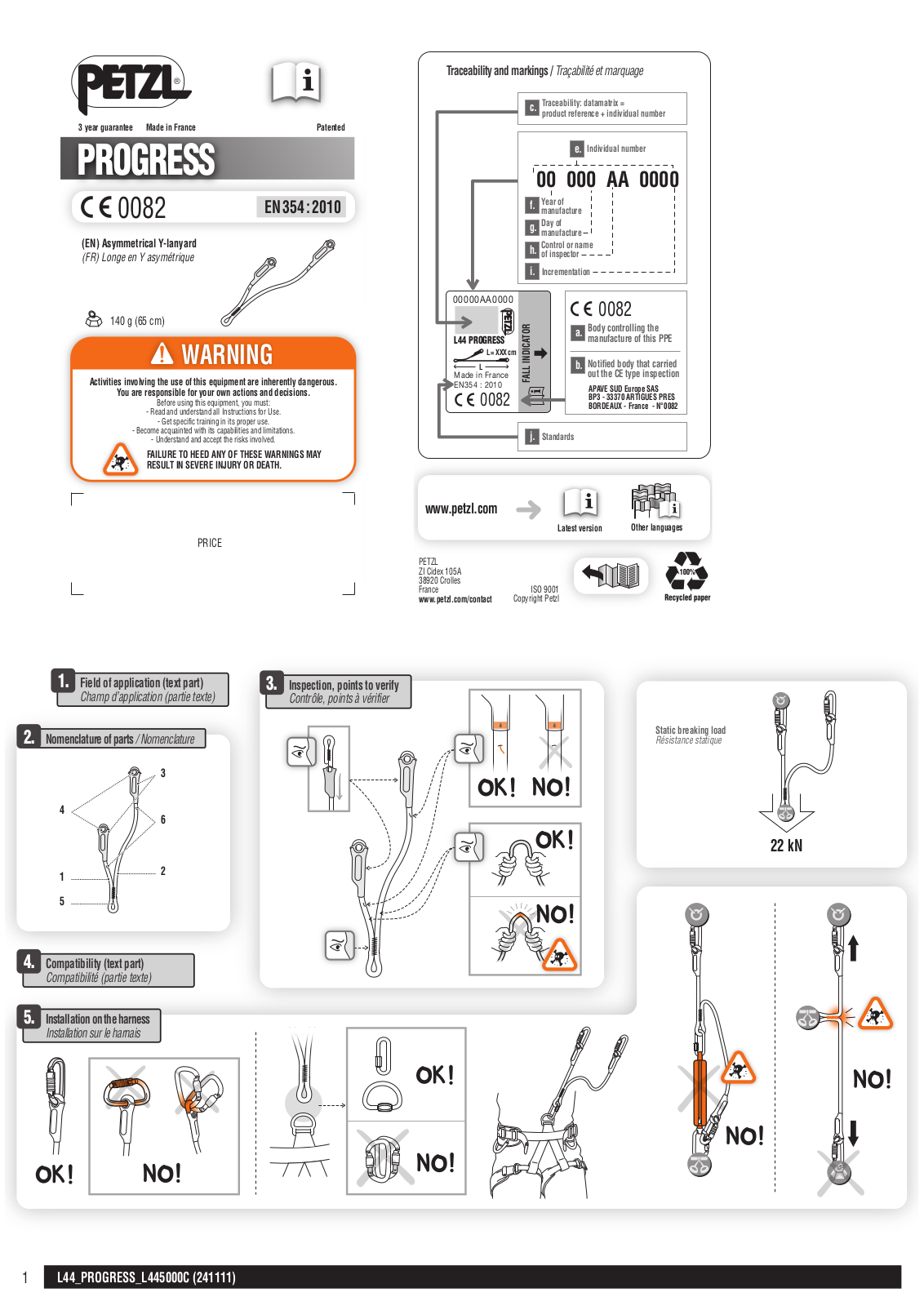 Petzl L445000C User Manual