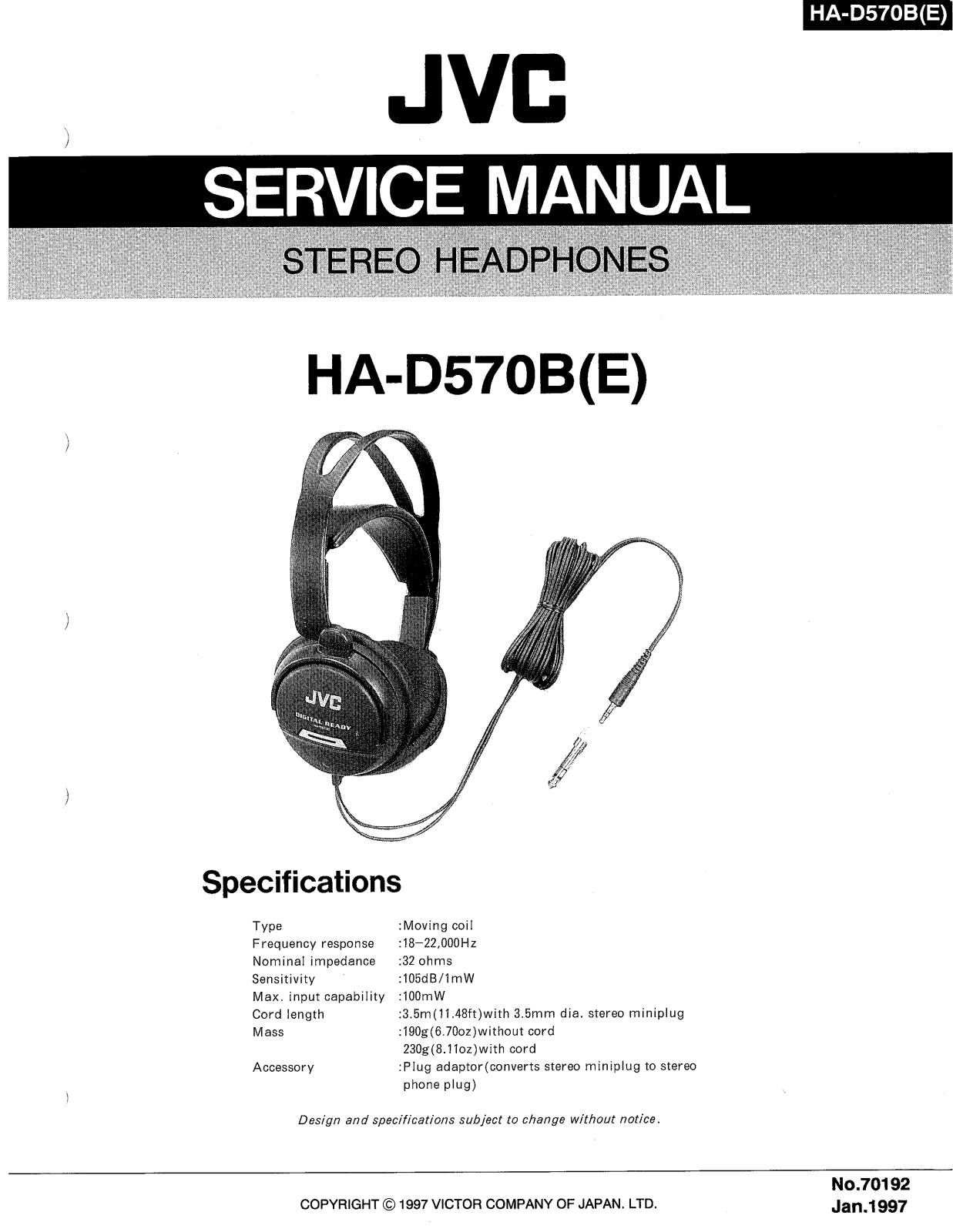 JVC HA-D570B(E) Service Manual