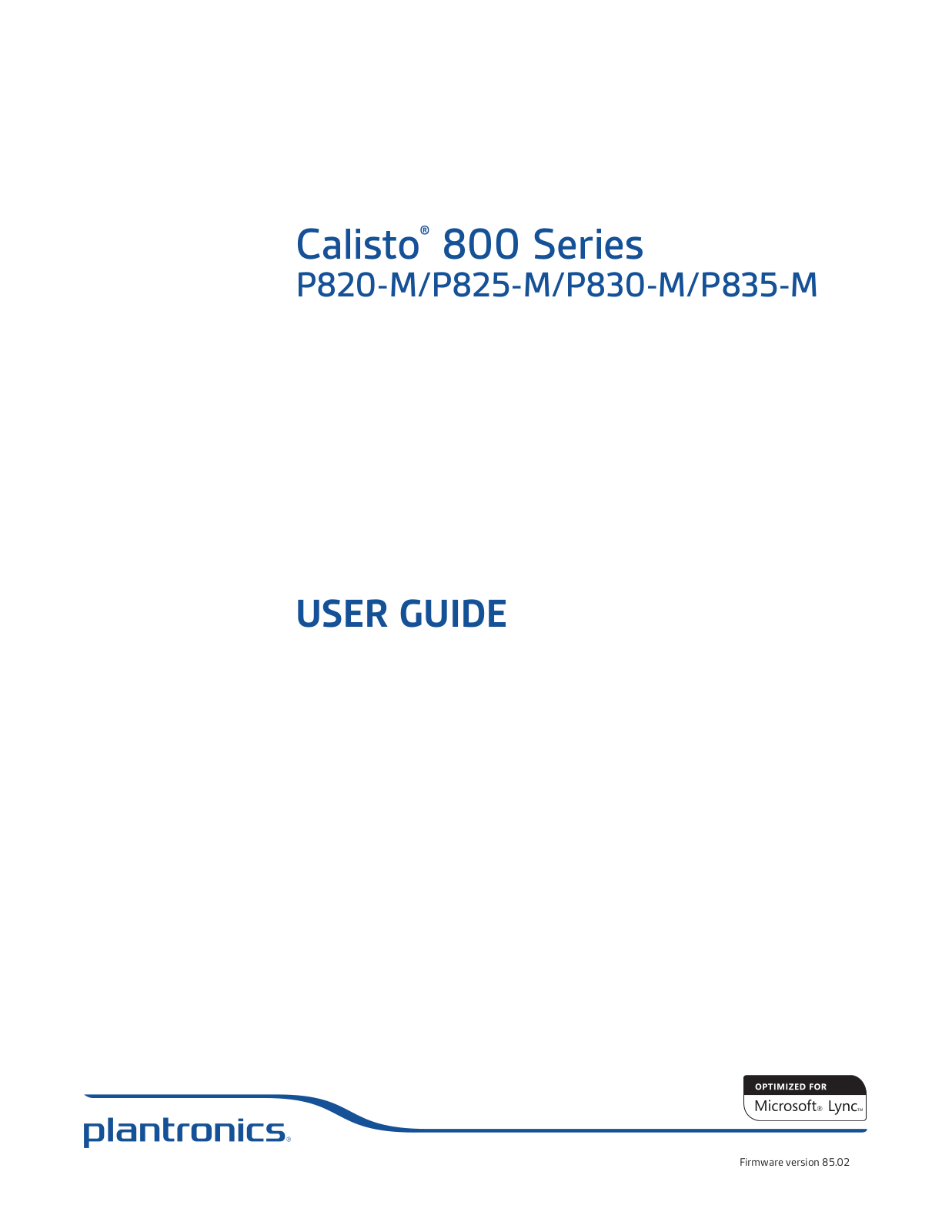 Plantronics P835-M, P825-M, P830-M User Manual