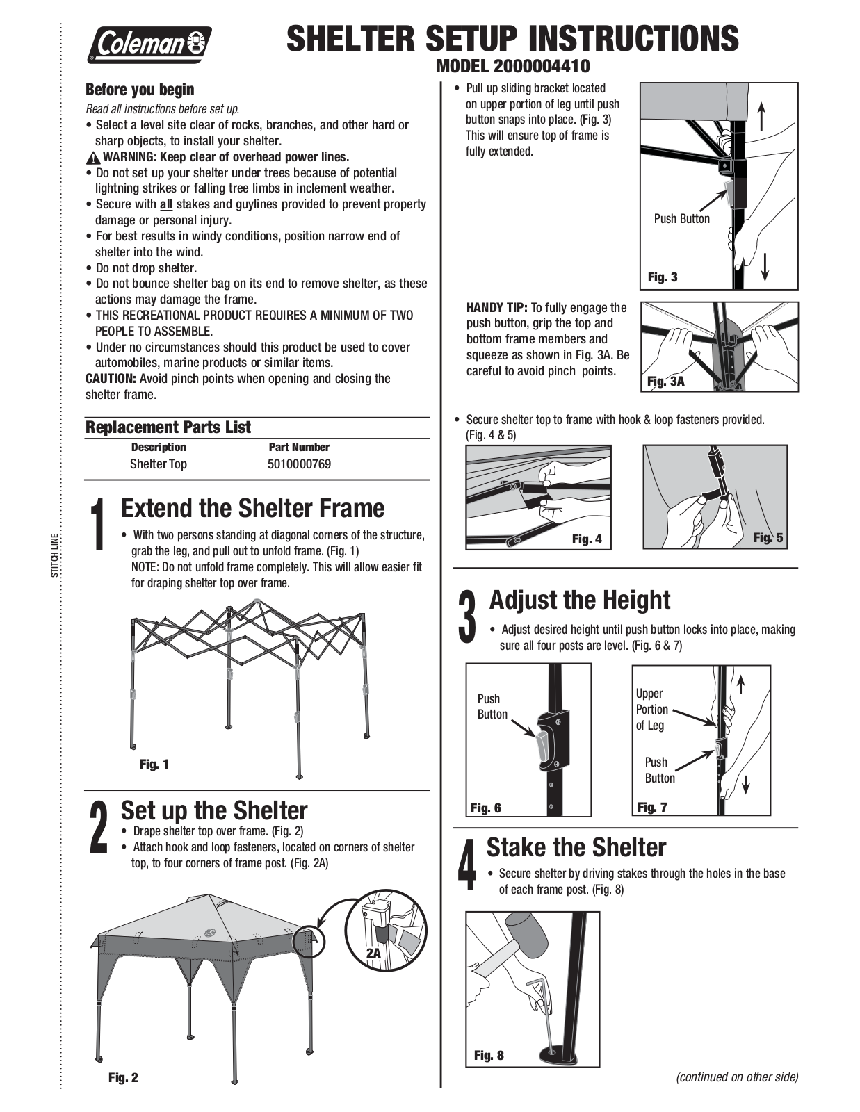 Coleman 2000004410 Owner's Manual