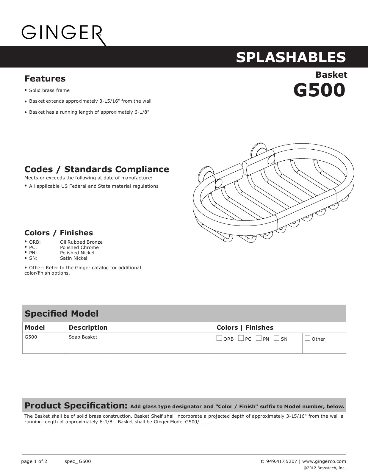 Ginger BST1081 Specifications - ManualMachine.com