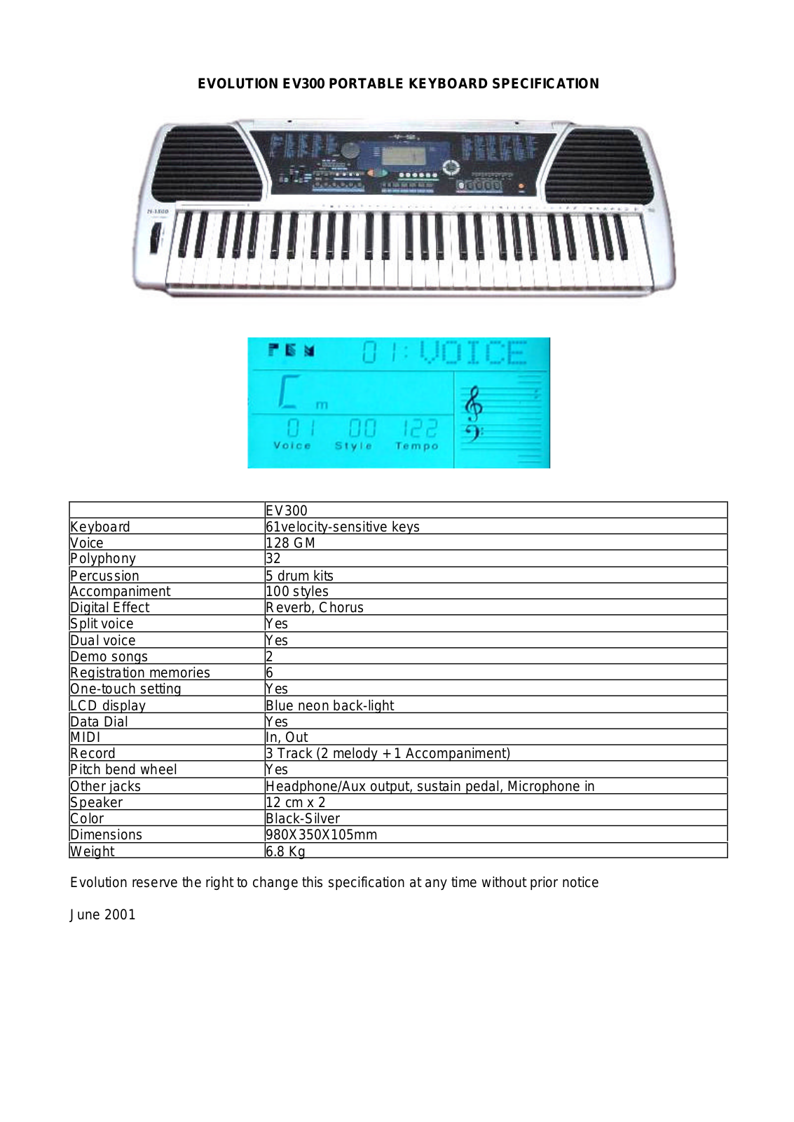 EVOLUTION EV300 User Manual