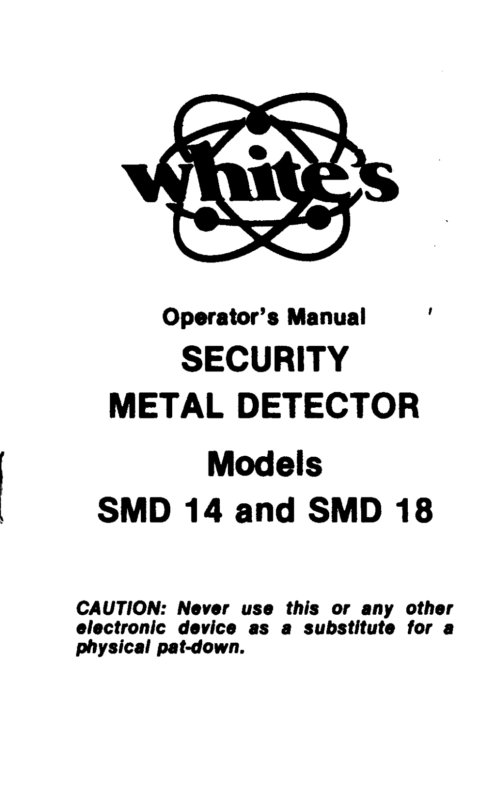 Whites electronics SMD14, SMD18 User Manual