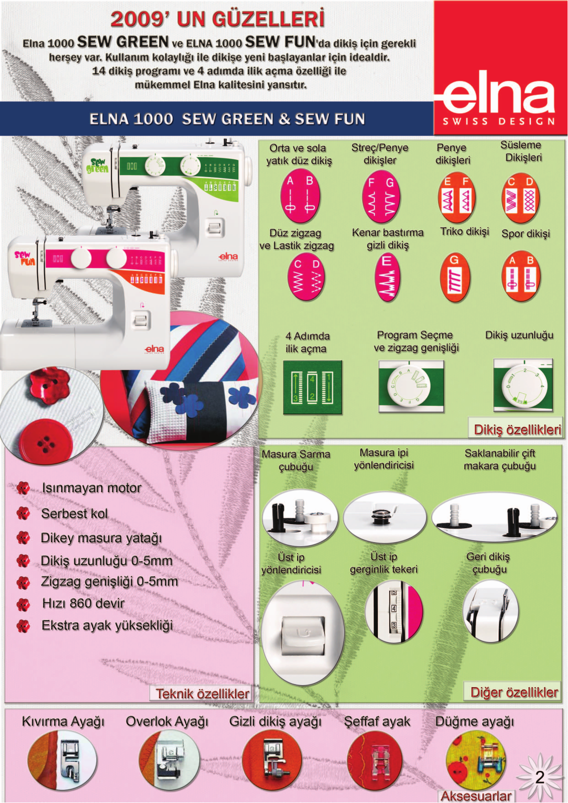 Elna 1000 SEW GREEN, 1000 SEW FUN BROCHURE