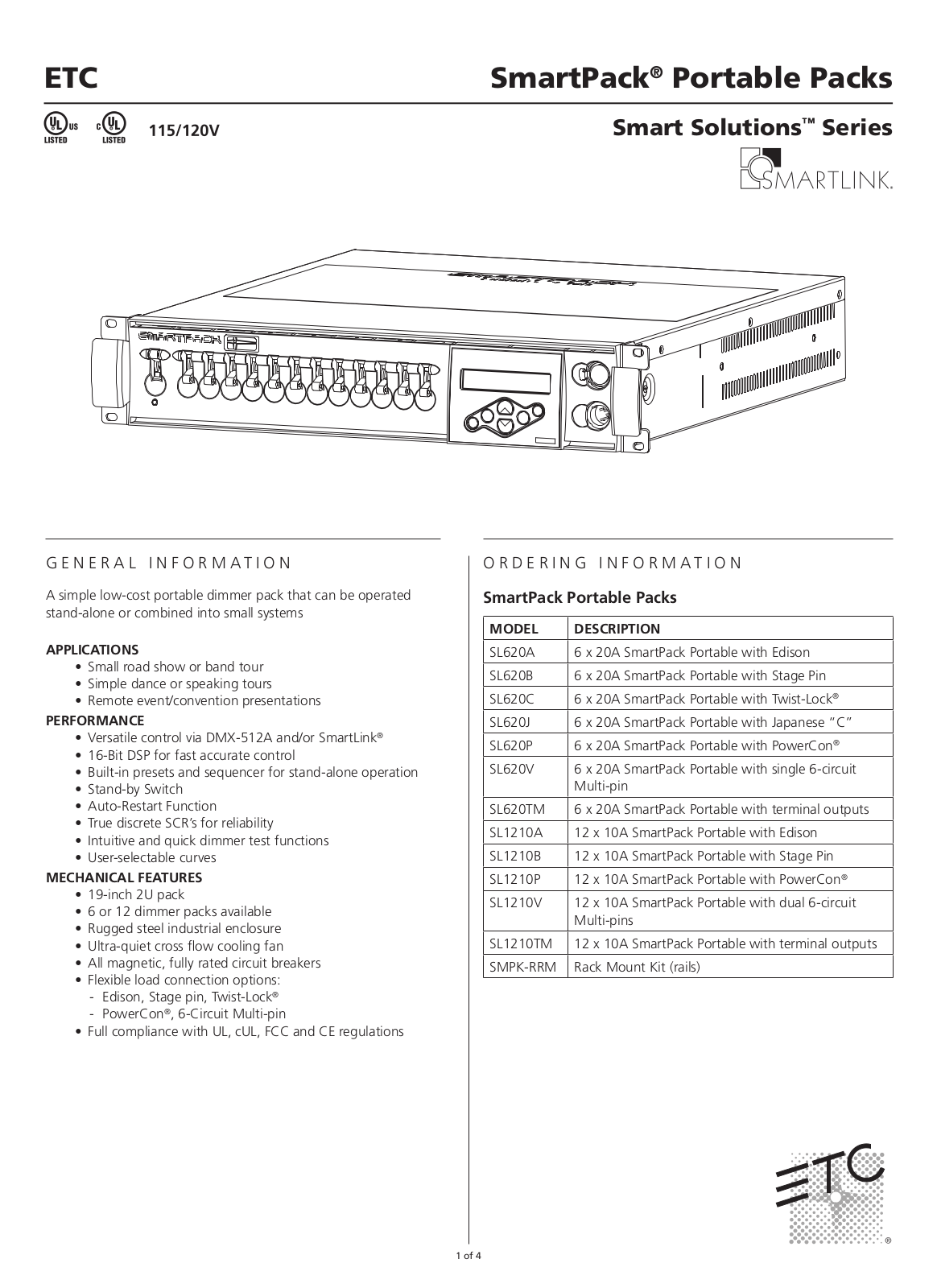 ETC SL1210TM-RST-01, SL1210V Quick Start Guide