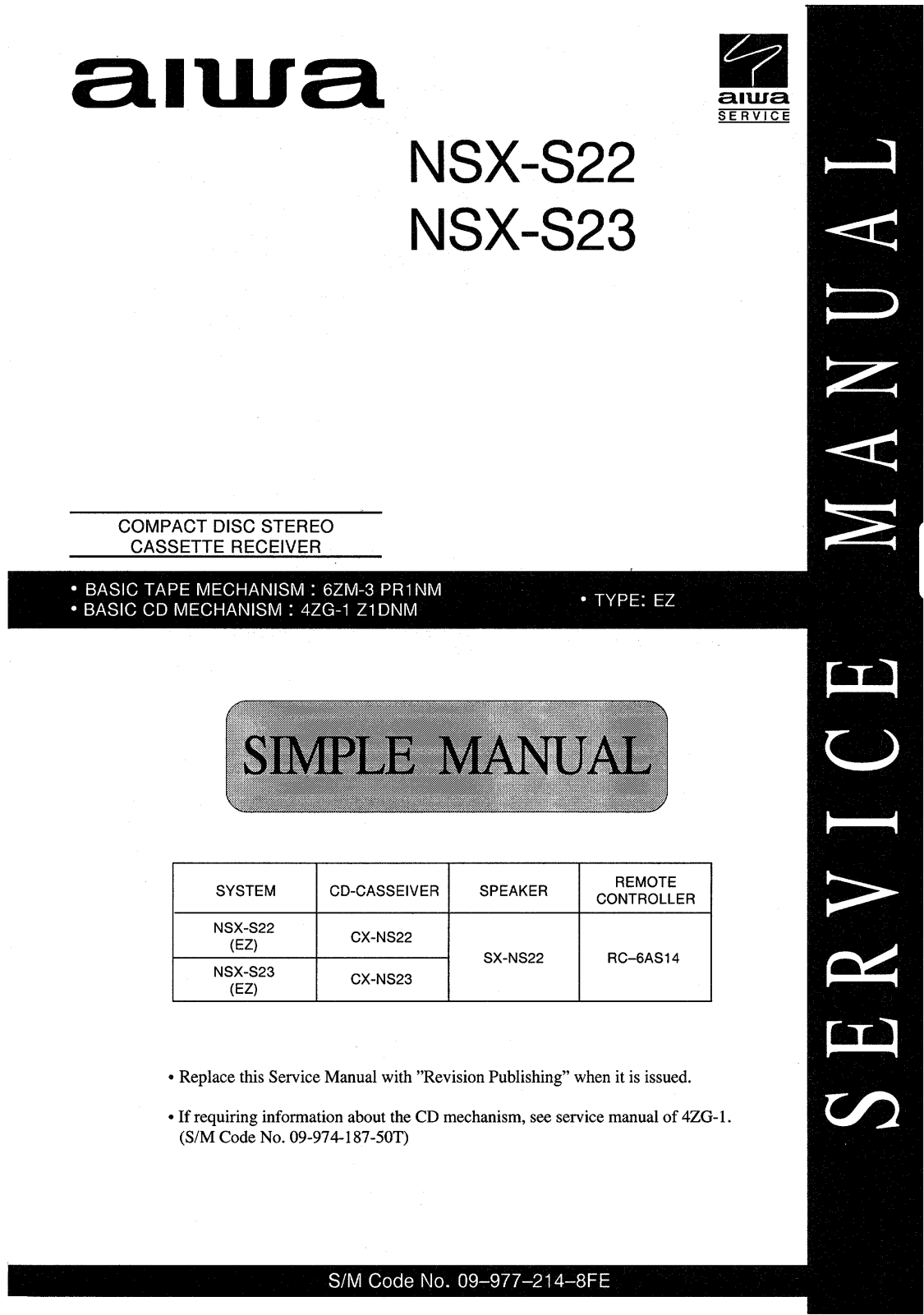Aiwa NSX-S22, NSX-S23 Service Manual
