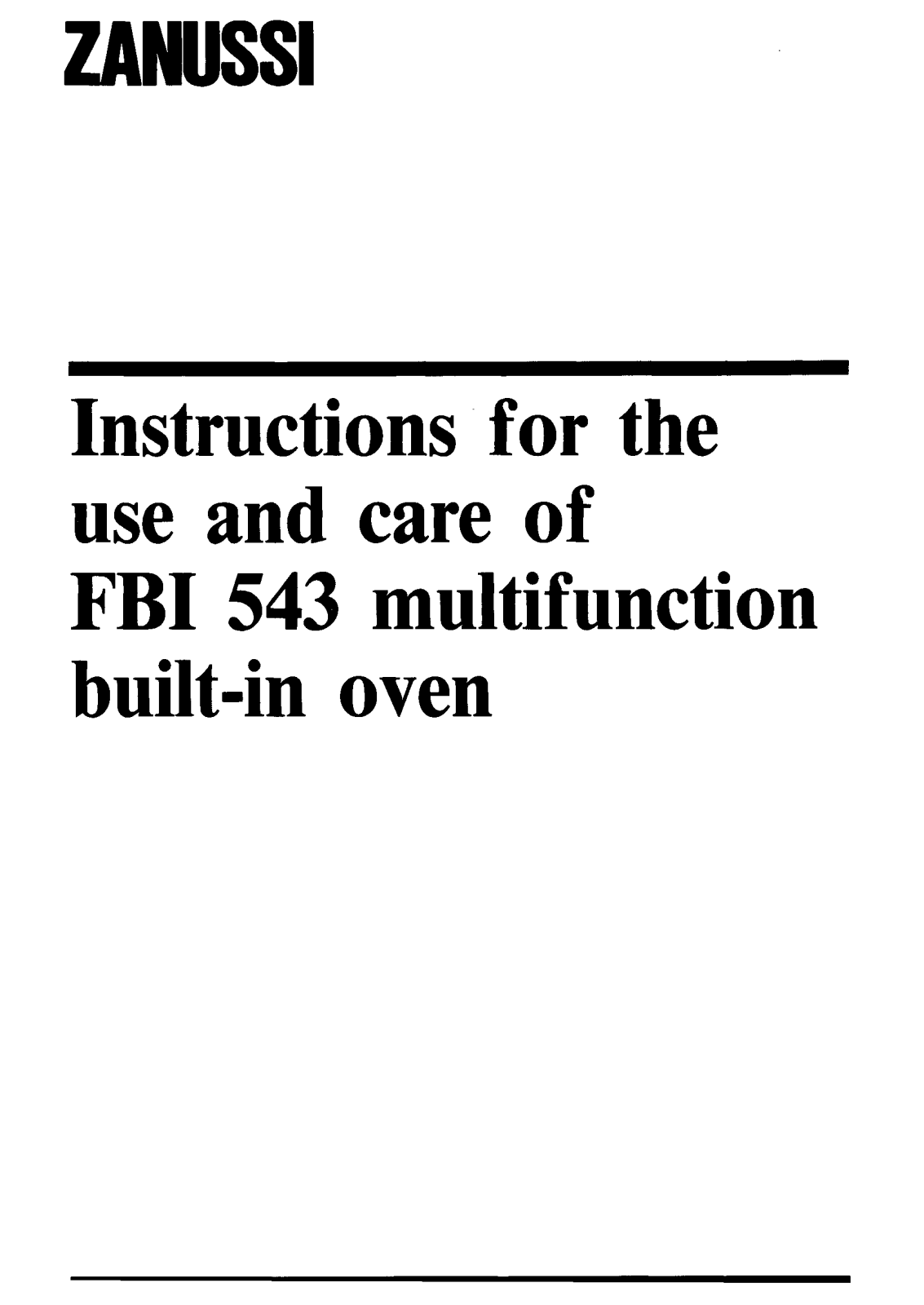 Zanussi FBi543B, FBi543W User Manual