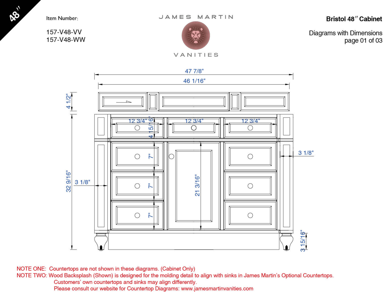 James Martin 157V48VVTO, 157V48CWH3AF, 157V48CWH3CAR, 157V48VV3AF, 157V48WWTO Diagram