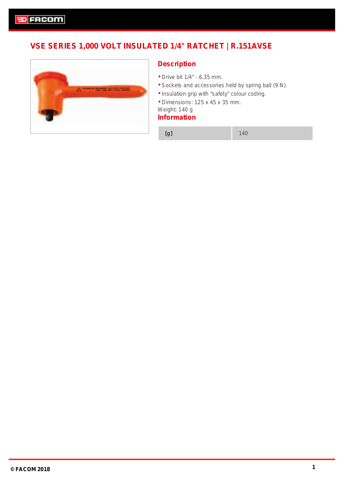Facom R.151AVSE Data Sheet - ManualMachine.com