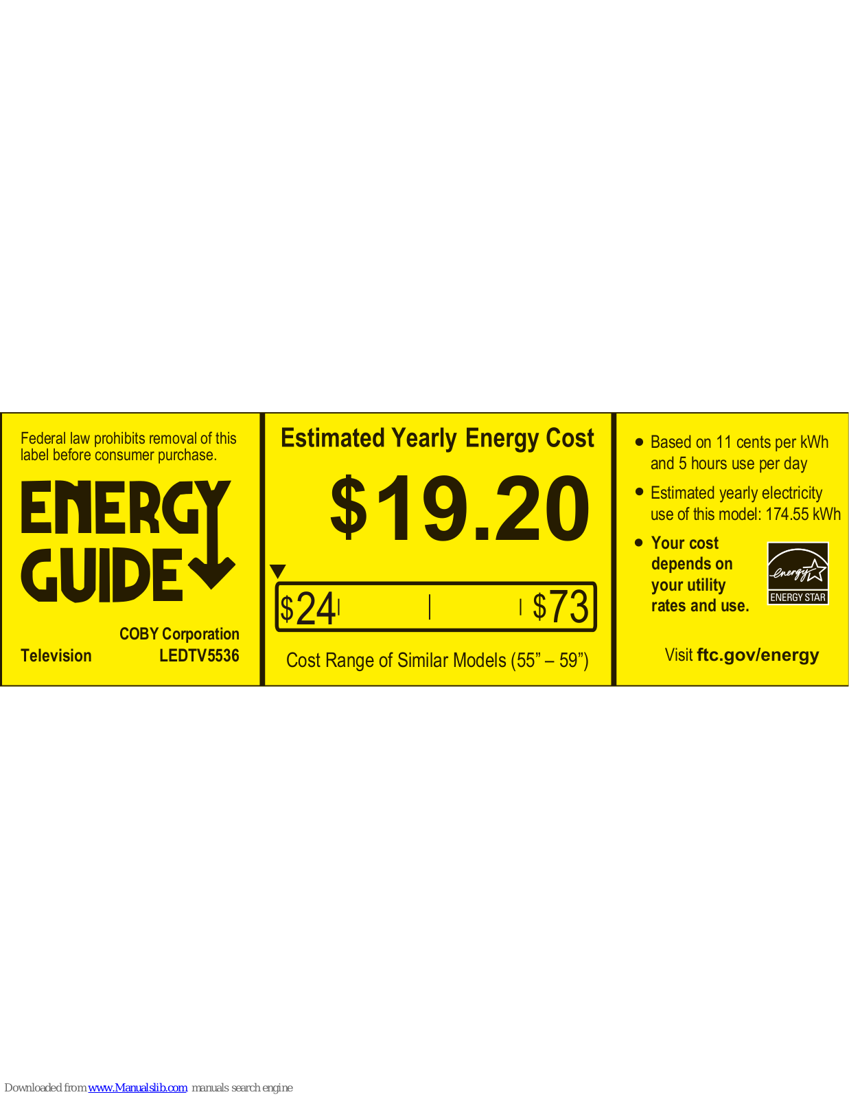 Coby LEDTV5536 Energy Manual