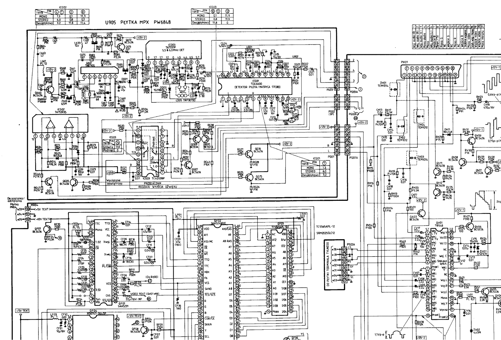 Toshiba 285D8D Schematic