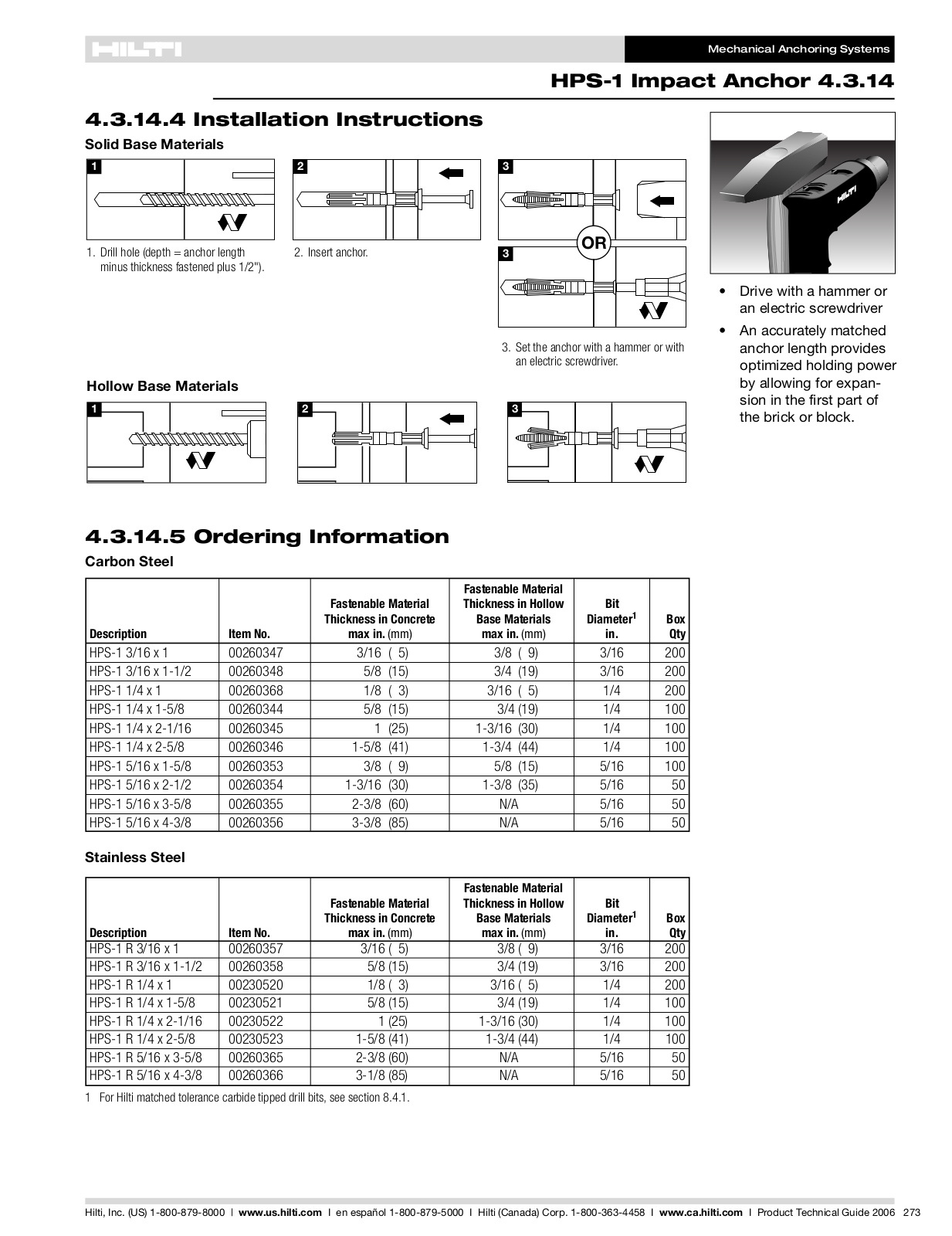 Hilti HPS-1 User Manual