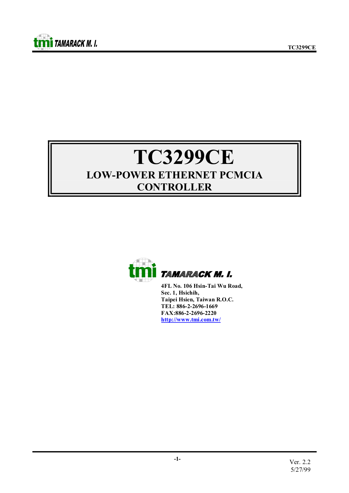 TMI TAMARACK TC3299CE Datasheet