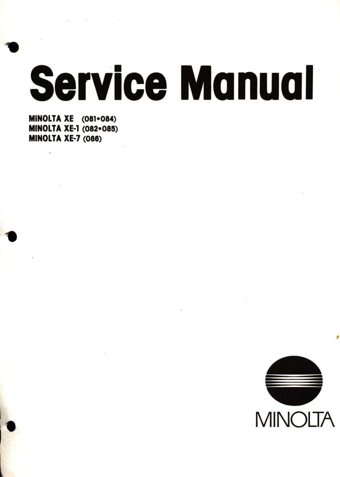 Minolta XE-1, XE-7 Service Manuals - ManualMachine.com