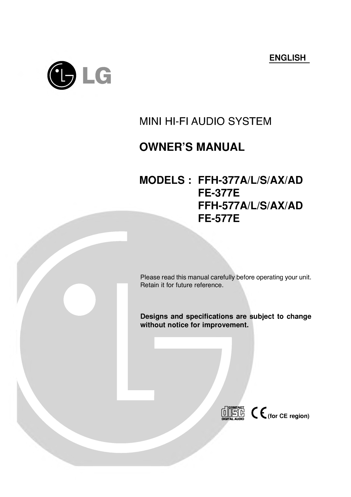 LG FFH-577A User Manual