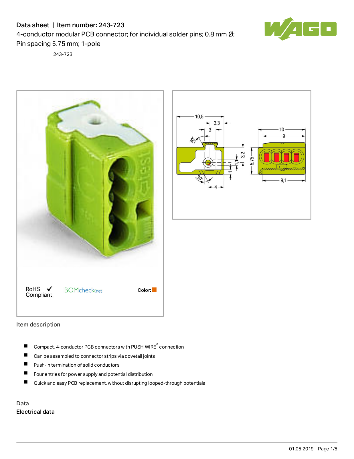 Wago 243-723 Data Sheet