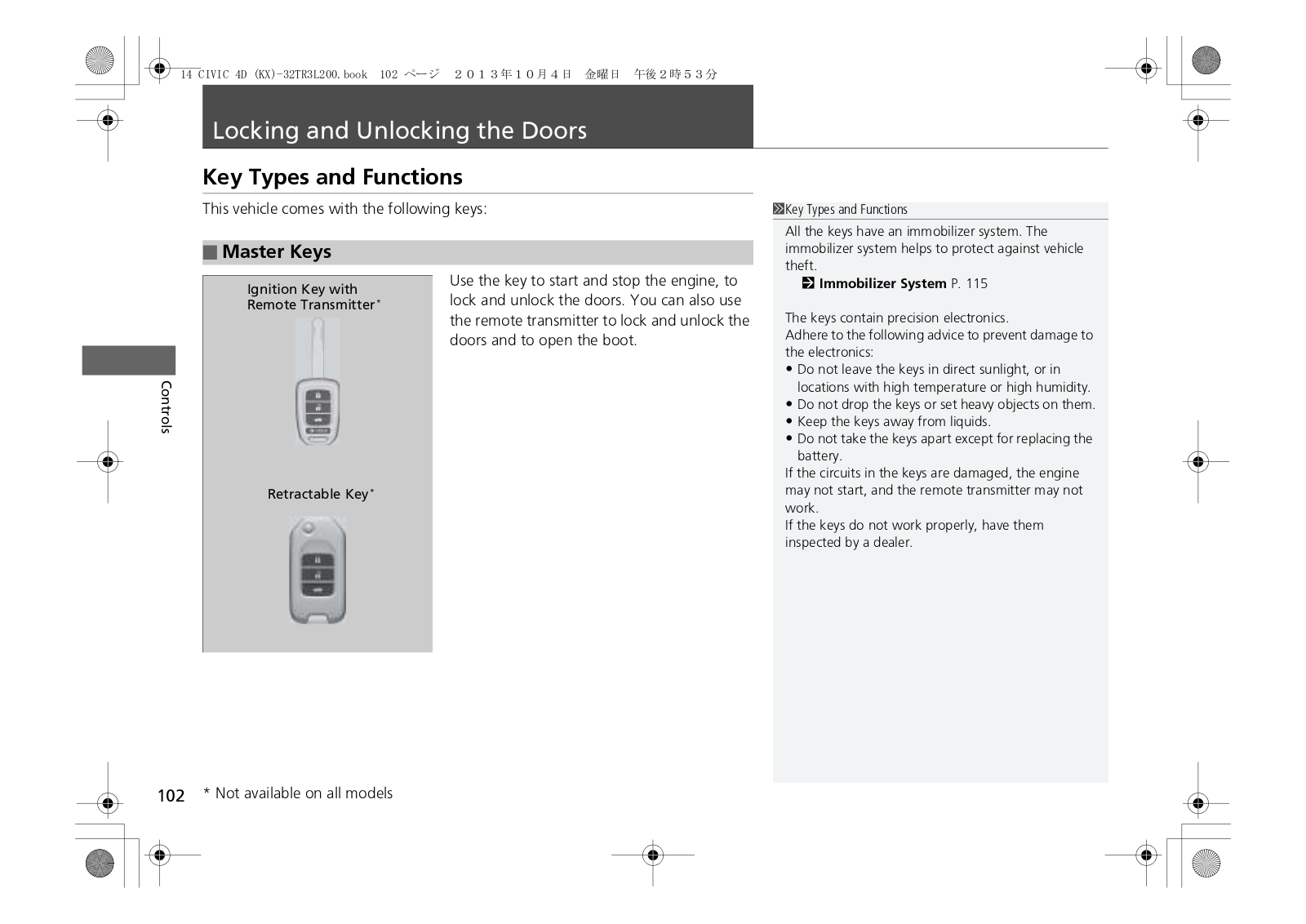 Honda Lock Mfg HLIK6 3T User Manual