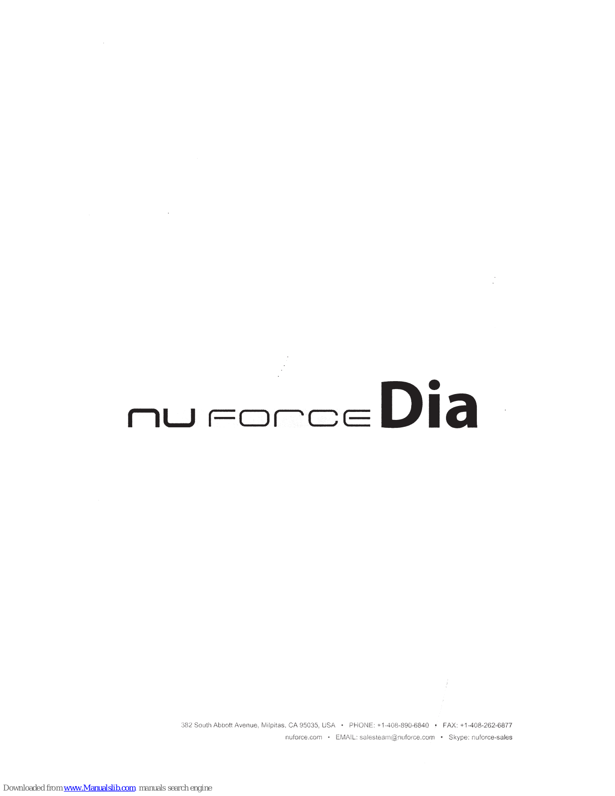 NuForce Dia Instruction Manual - ManualMachine.com