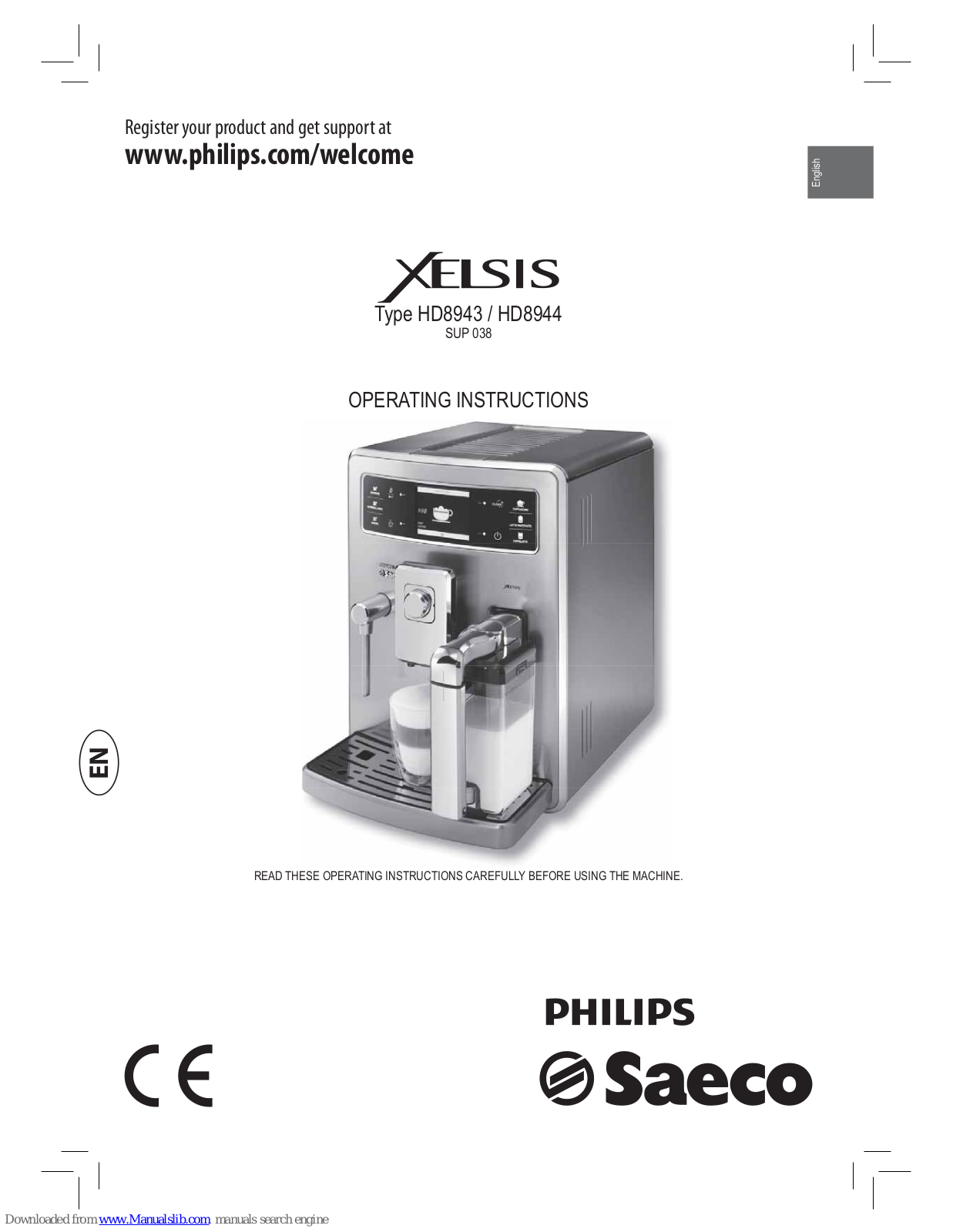 Philips HD8944/06, HD8944/13, HD8944/02, HD8943/29, HD8943/19 Operating Instructions Manual