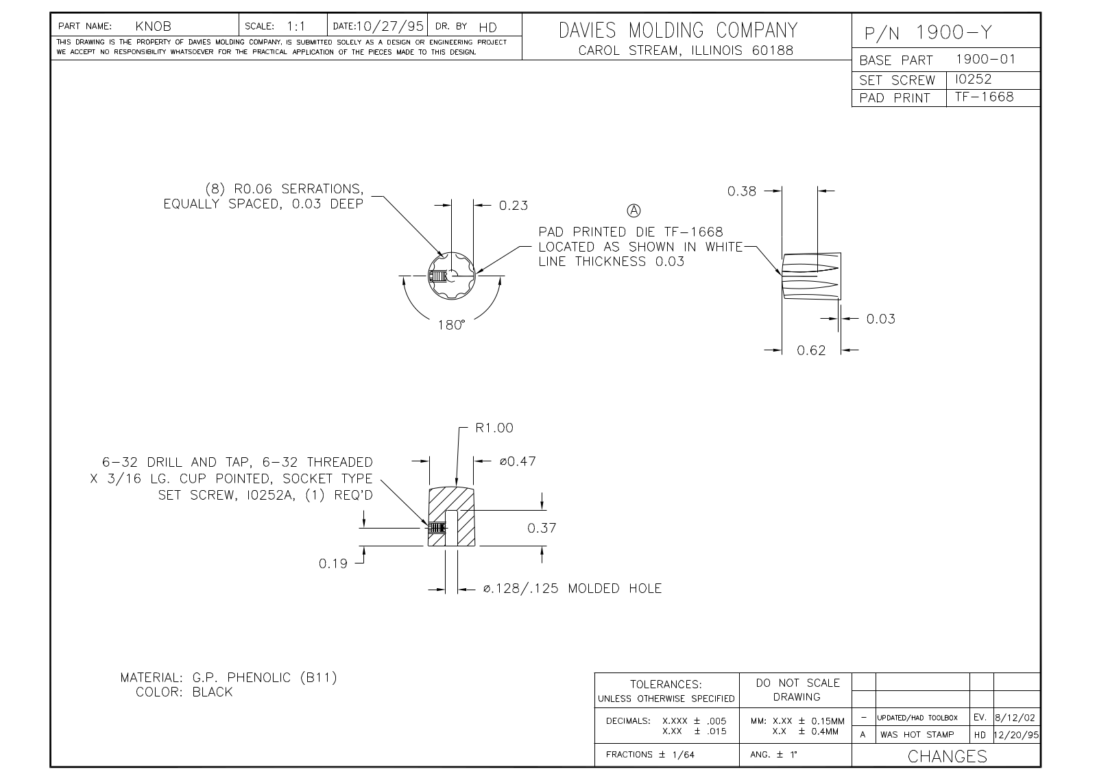 Davies Molding 1900-Y Reference Drawing